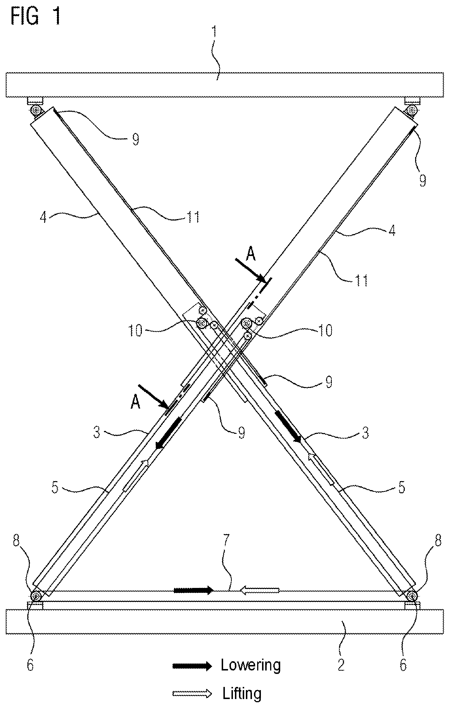 Patent US12319551 Figure 1 – Device for lifting loads