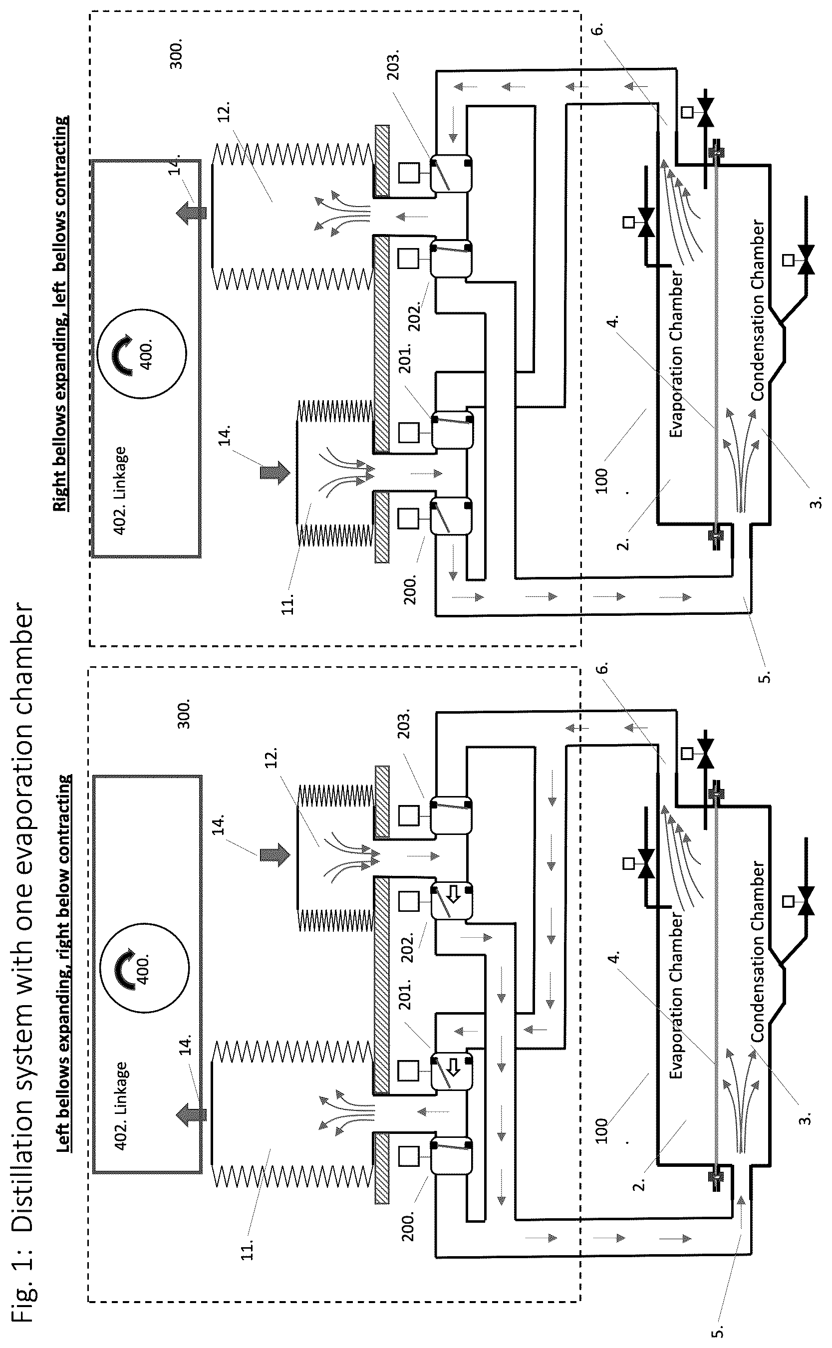 Patent US12319592 — System, method and apparatus for thermodynamically optimal distillation of water or other liquids — Figure 1
