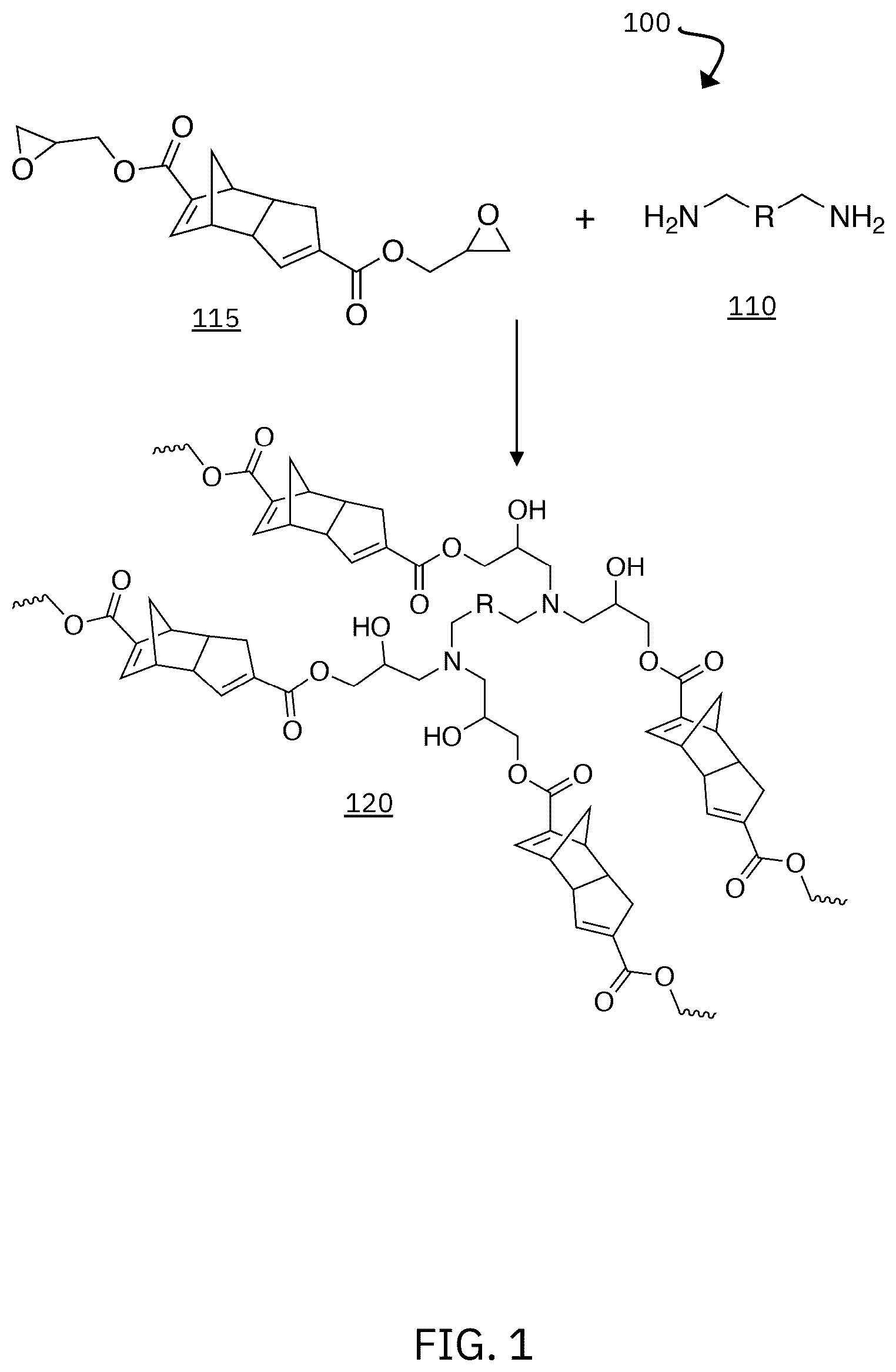 Patent US12319781 — Rehealable and reworkable polymer for electronic packaging — Figure 1