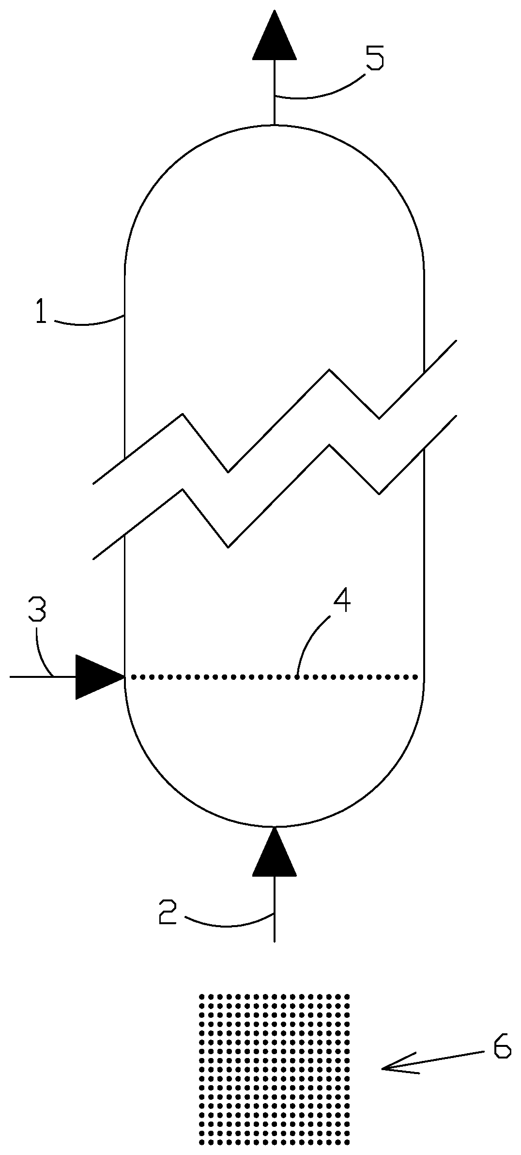 Patent US12319879 — Hydrotreatment upflow reactors with high hydrogen-hydrocarbon liquid contact surface and improved hydrogenation capacity — Figure 1