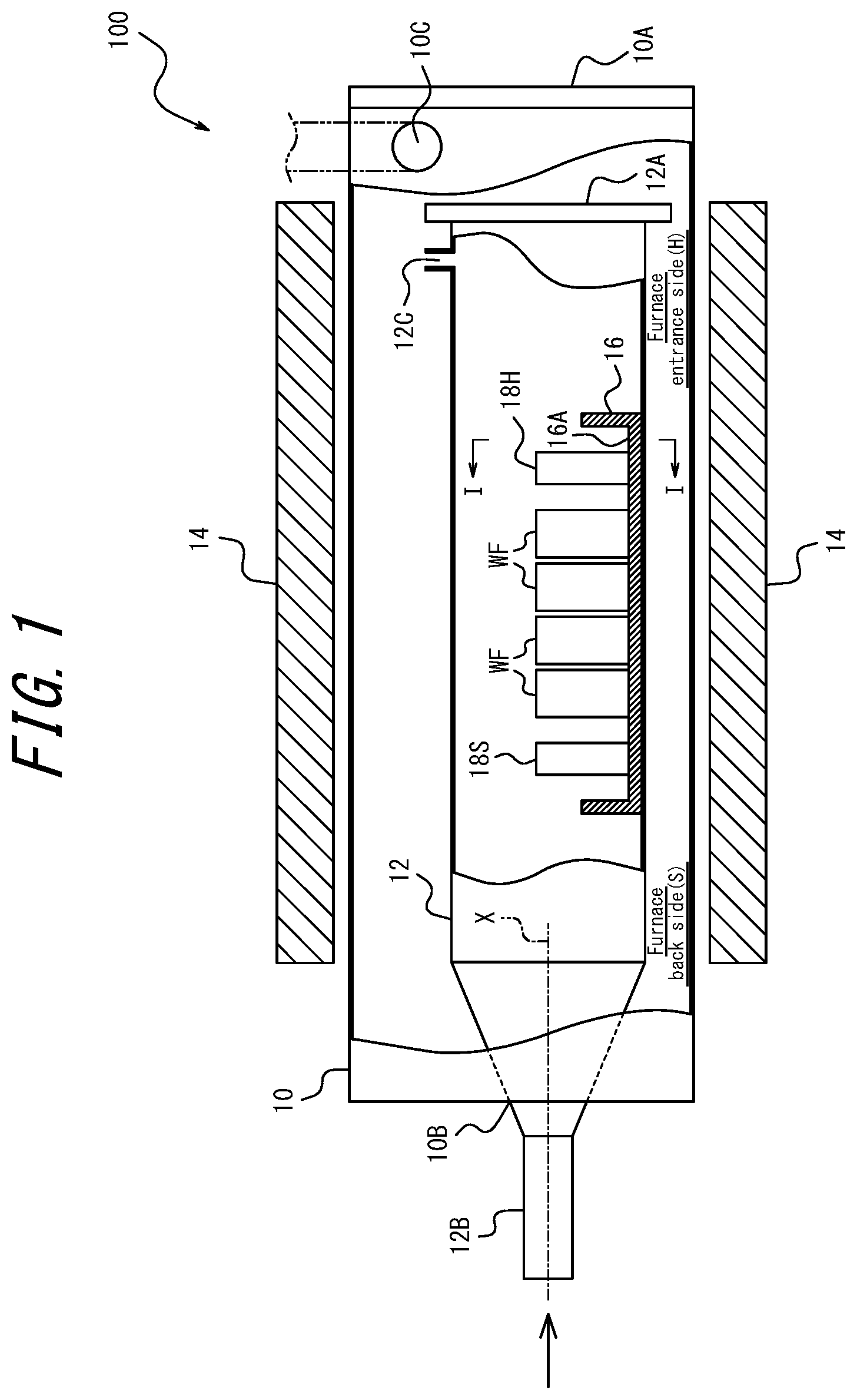 Patent US12320034 — Method of heat-treating silicon wafer using lateral heat treatment furnace — Figure 1
