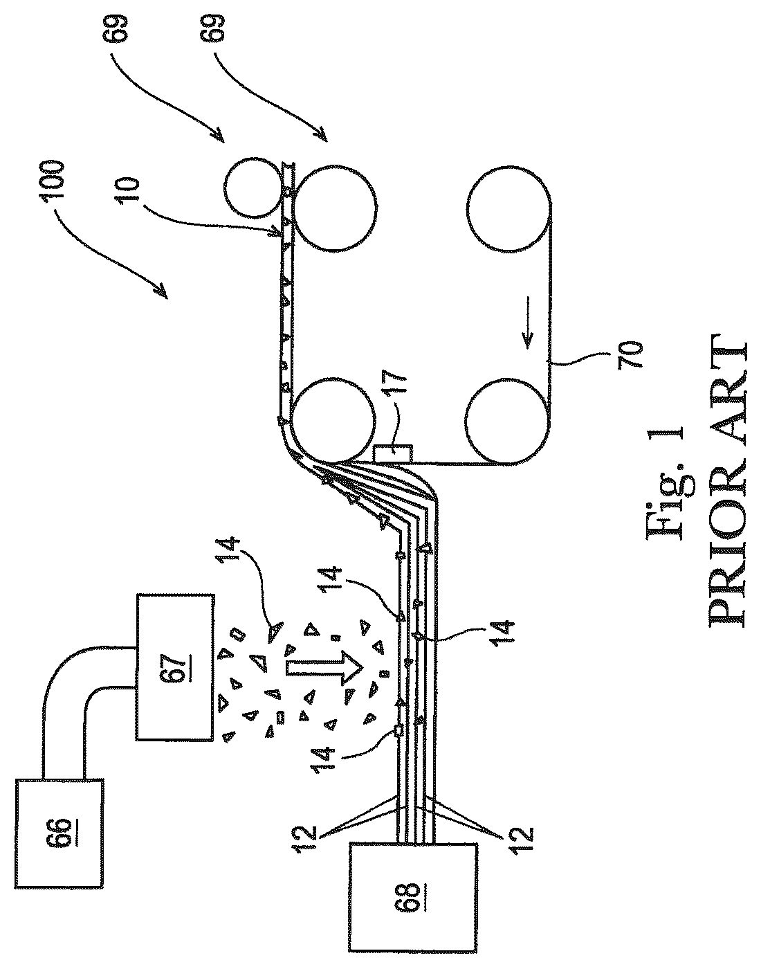 Patent US12320073 — Fibrous structures comprising regions having different micro-CT intensive property values and associated transition slopes — Figure 1