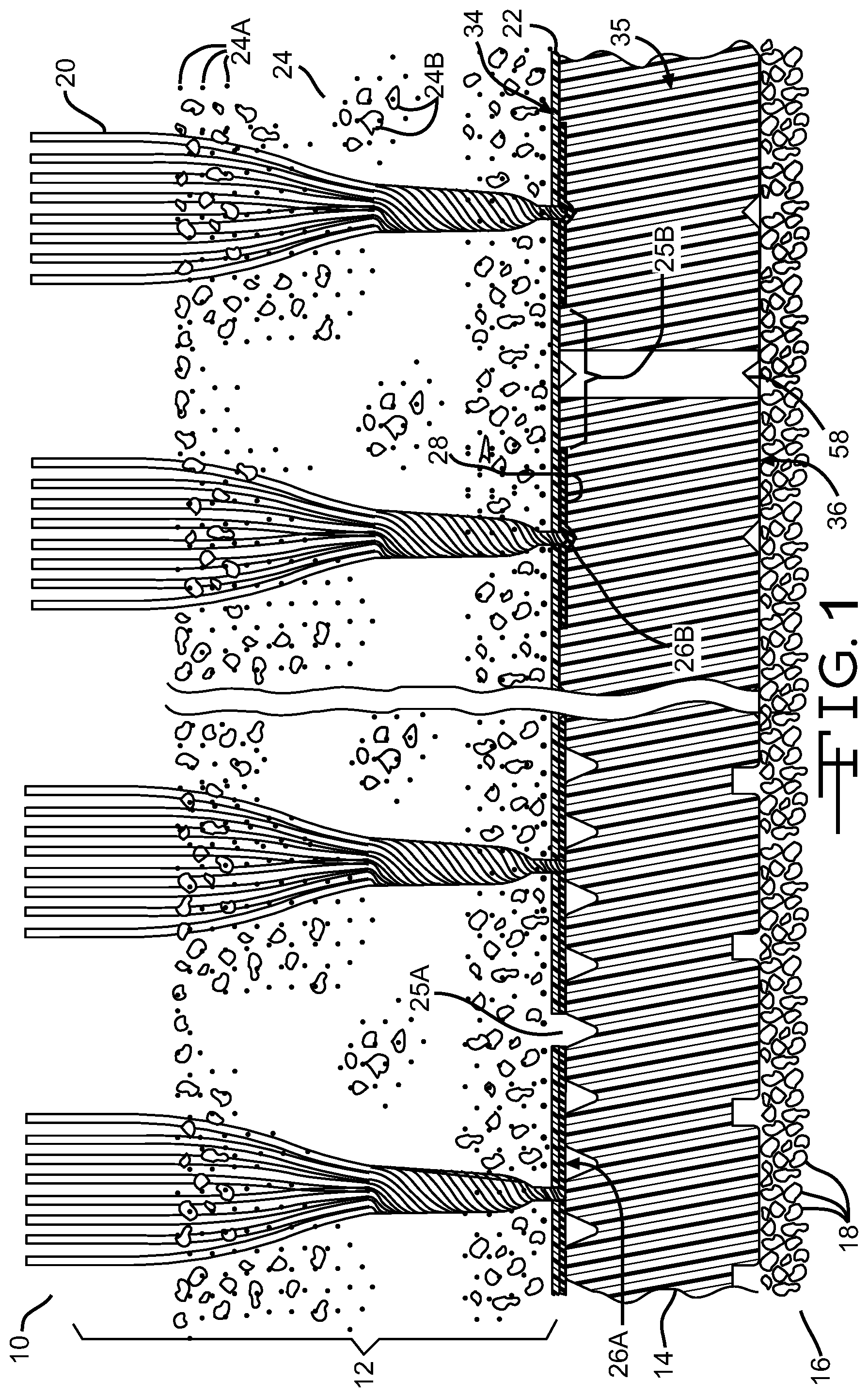 Patent US12320077 — Base for turf system — Figure 1