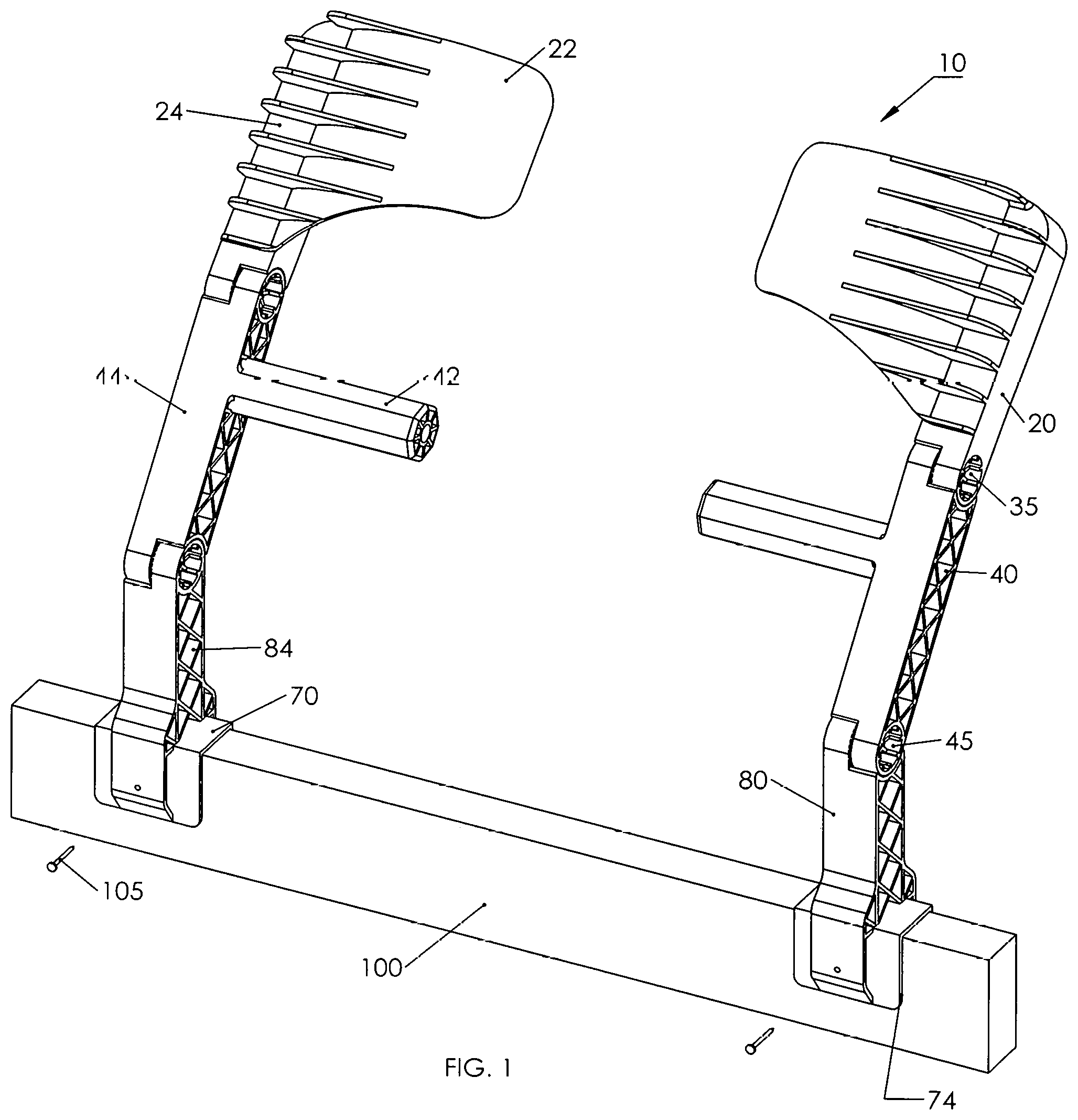 Patent US12320078 — Atriculating screed framework — Figure 1