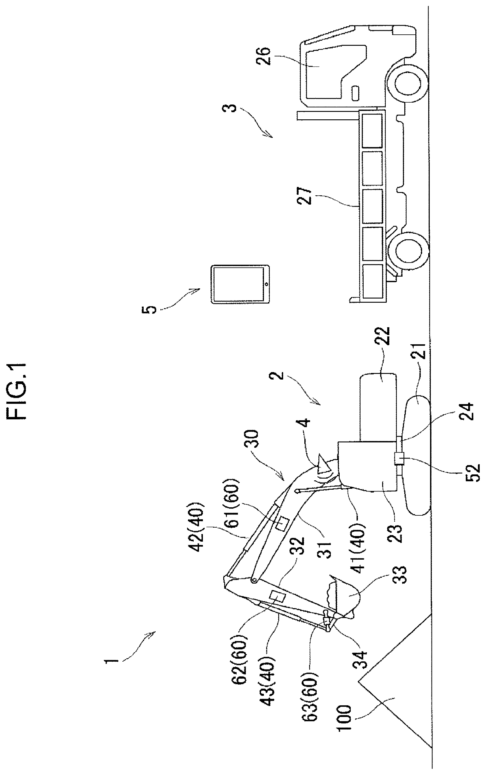 Patent US12320092 — System for setting target trajectory of attachment — Figure 1
