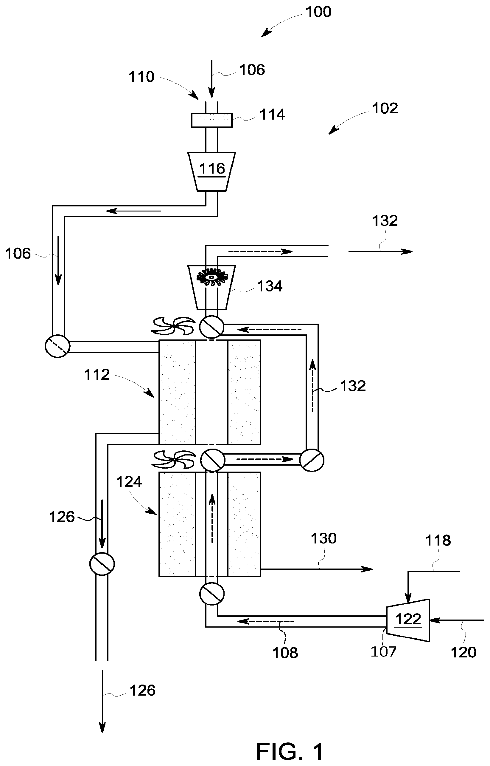Patent US12320101 — Water recovery system including integrated contactor with thermally-enhanced recovery — Figure 1