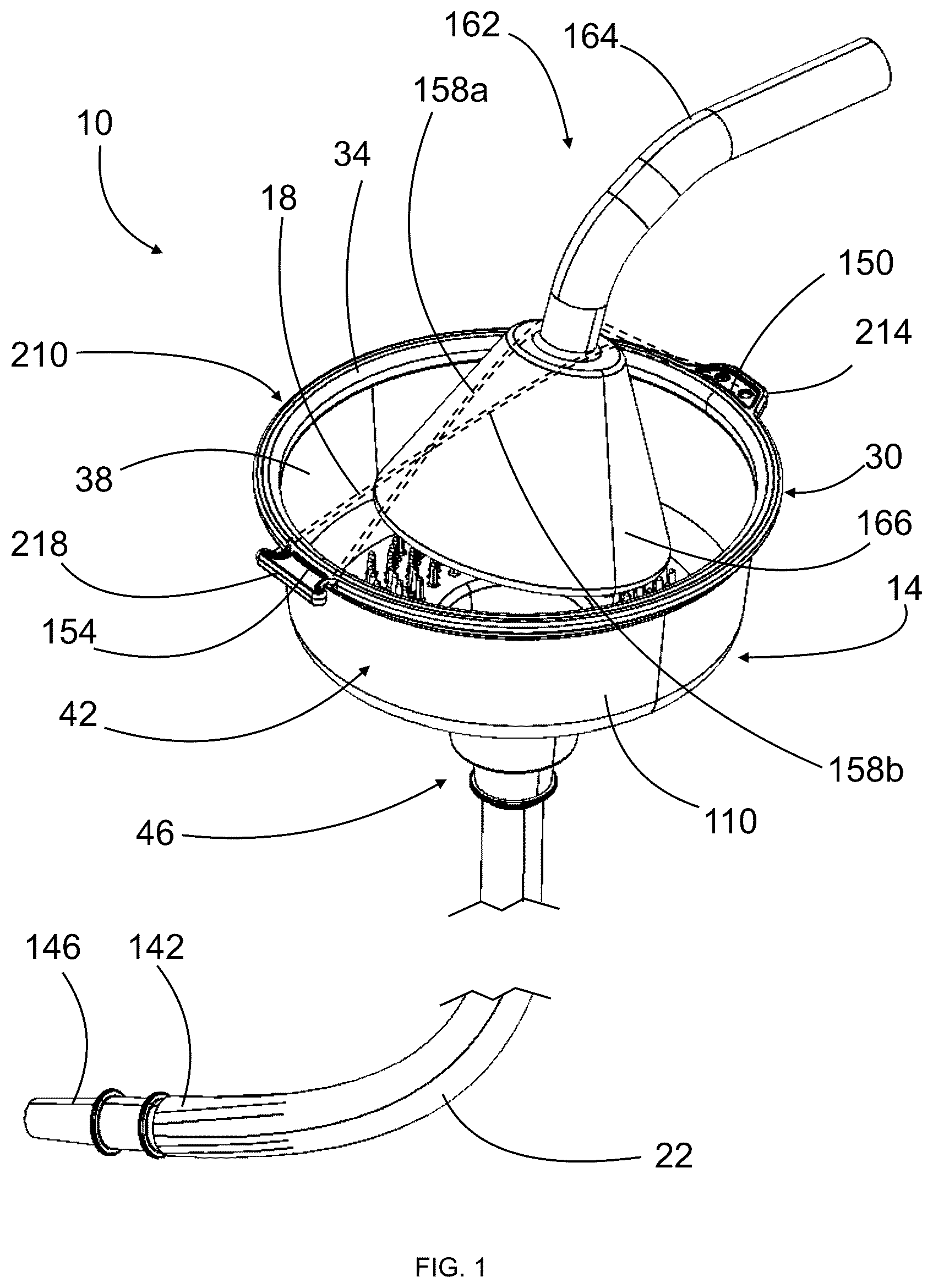 Patent US12320107 Figure 1 – Shower adapter device