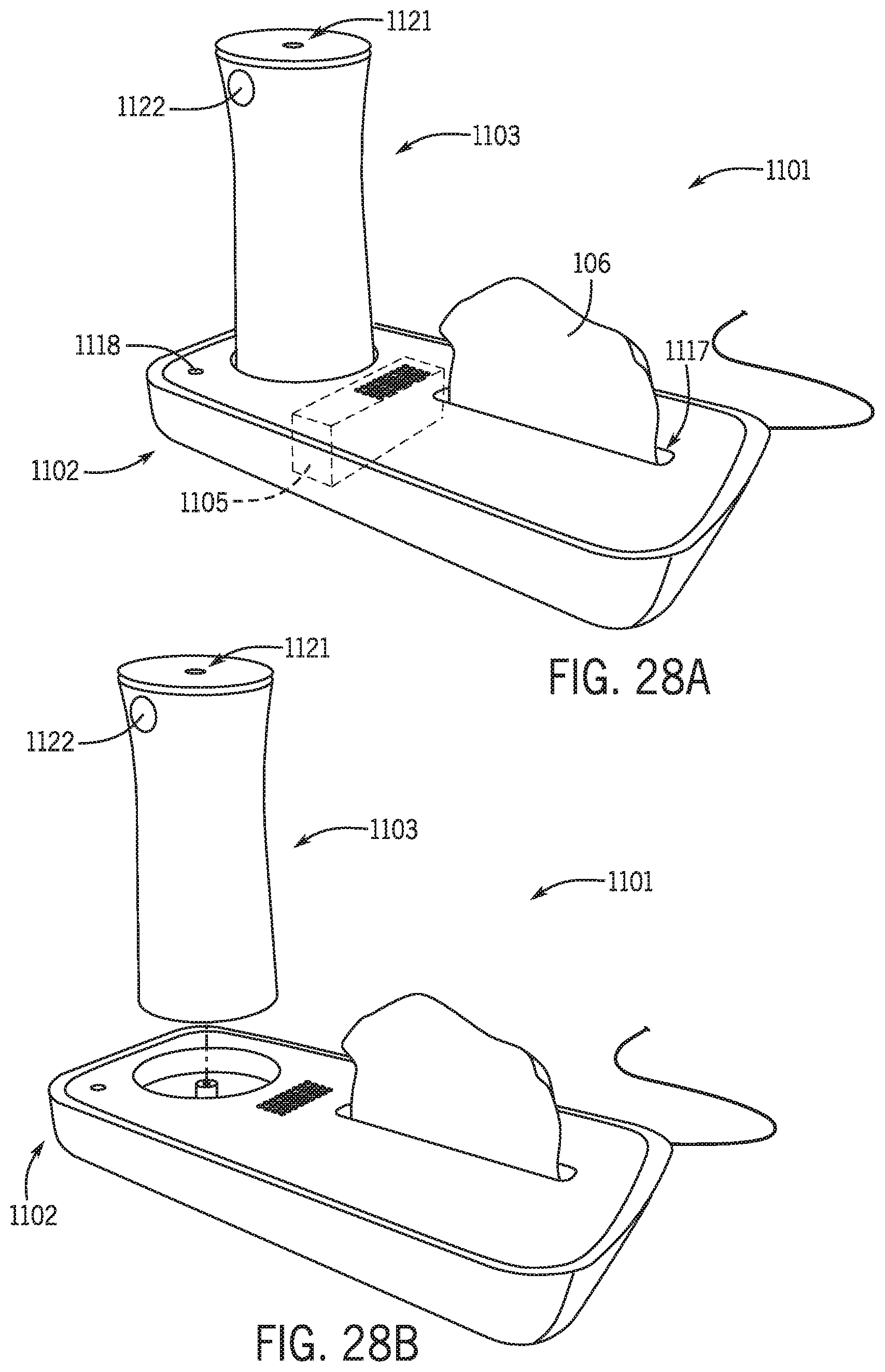Patent US12320110 Figure 15 – Clean toilet and accessories