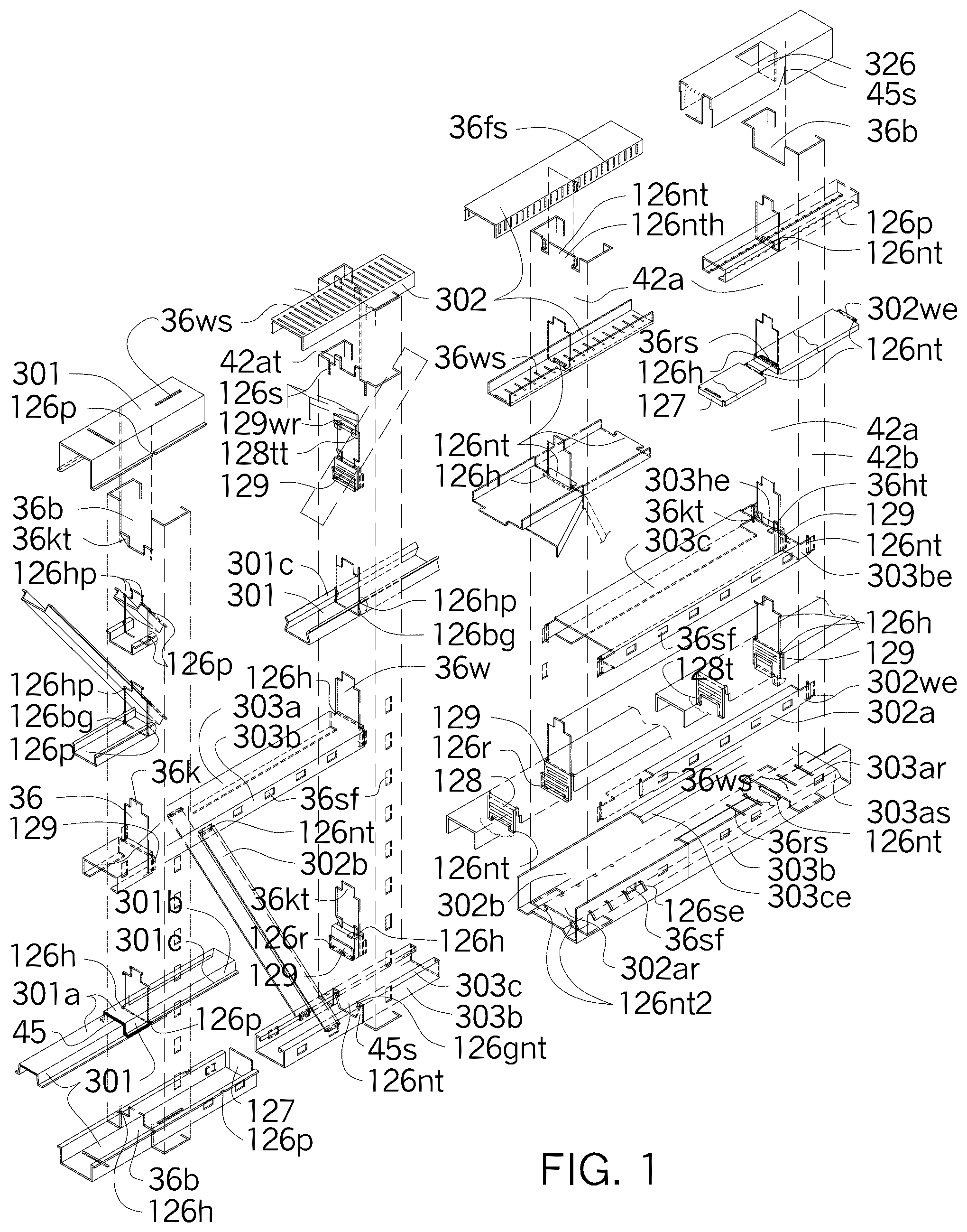 Patent US12320113 — Metal framing self-locking connectors — Figure 1