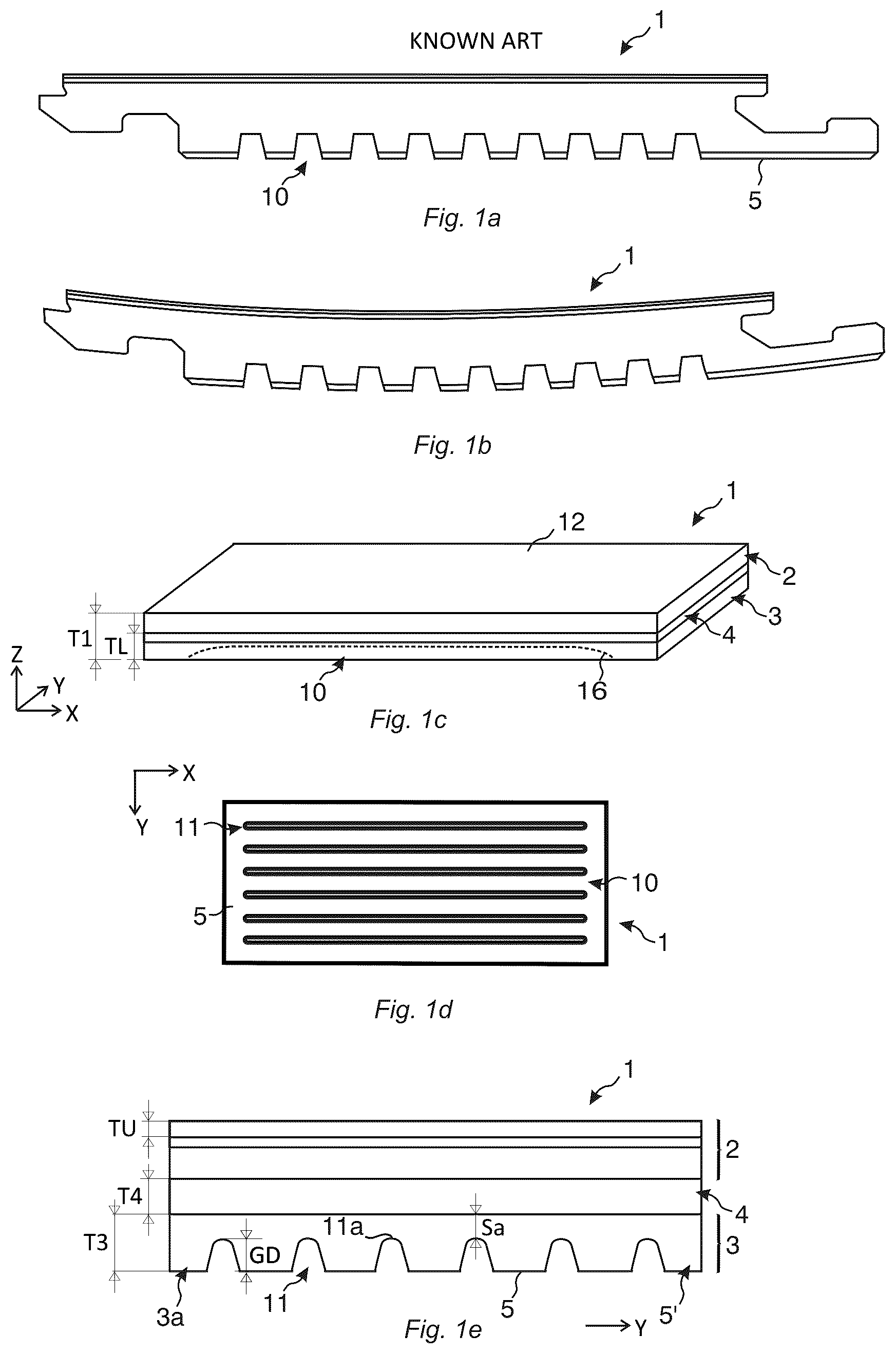 Patent US12320131 — Thermoplastic-based building panel comprising a balancing layer — Figure 1