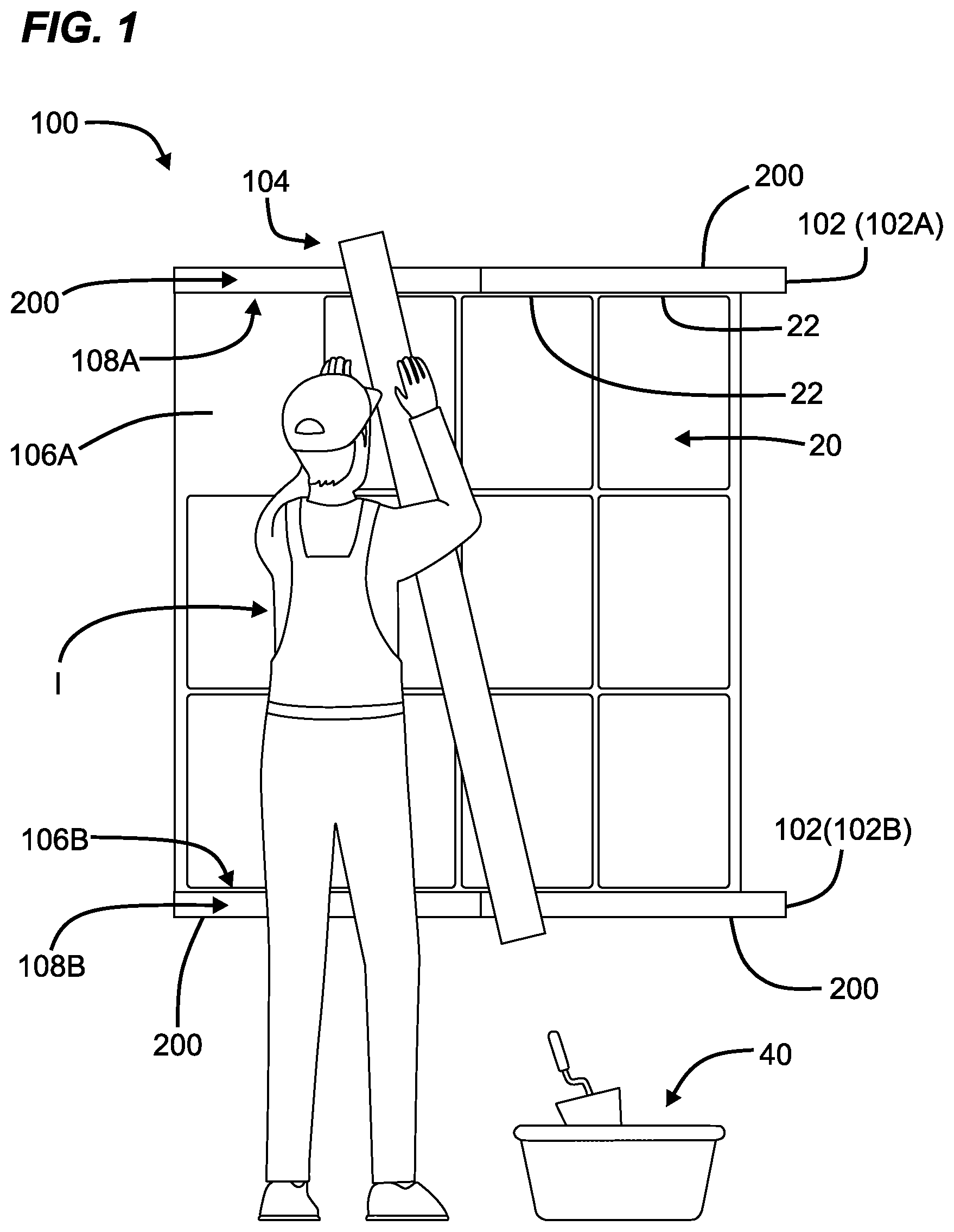 Patent US12320132 — Tile leveling system — Figure 1