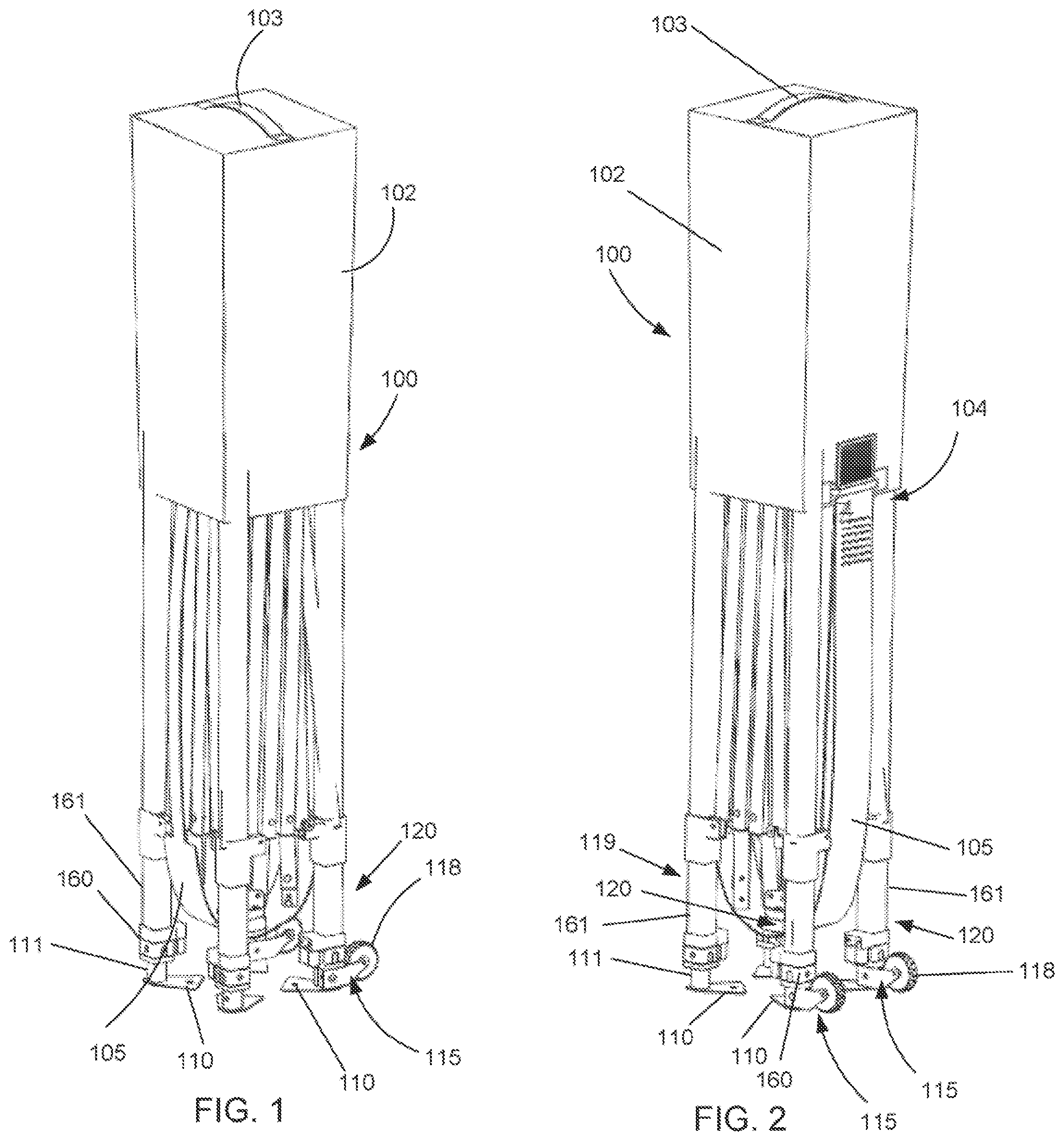 Patent US12320139 — Collapsible canopy with mobility device — Figure 1