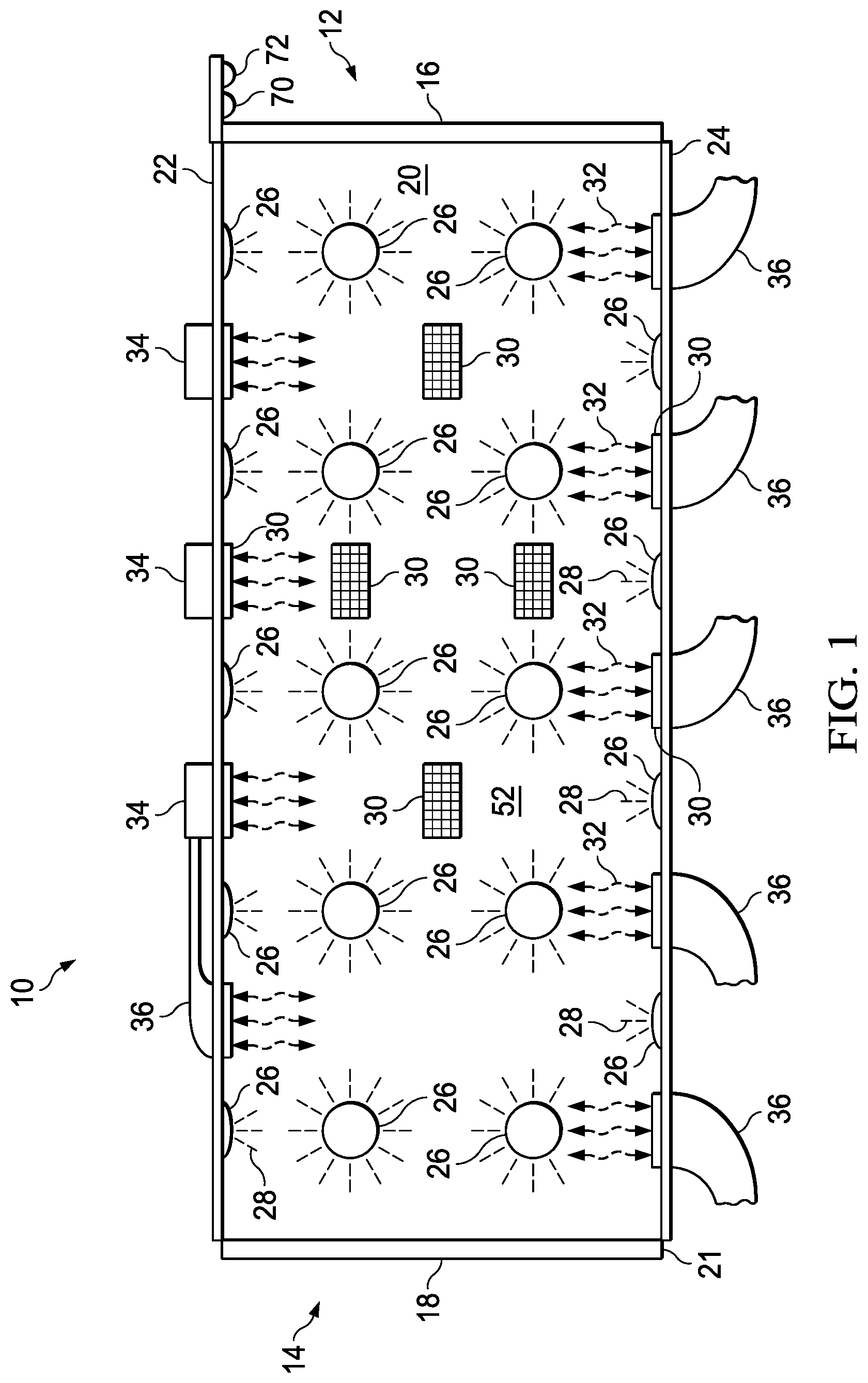 Patent US12320147 — Manual and automatic disinfecting door system and method — Figure 1