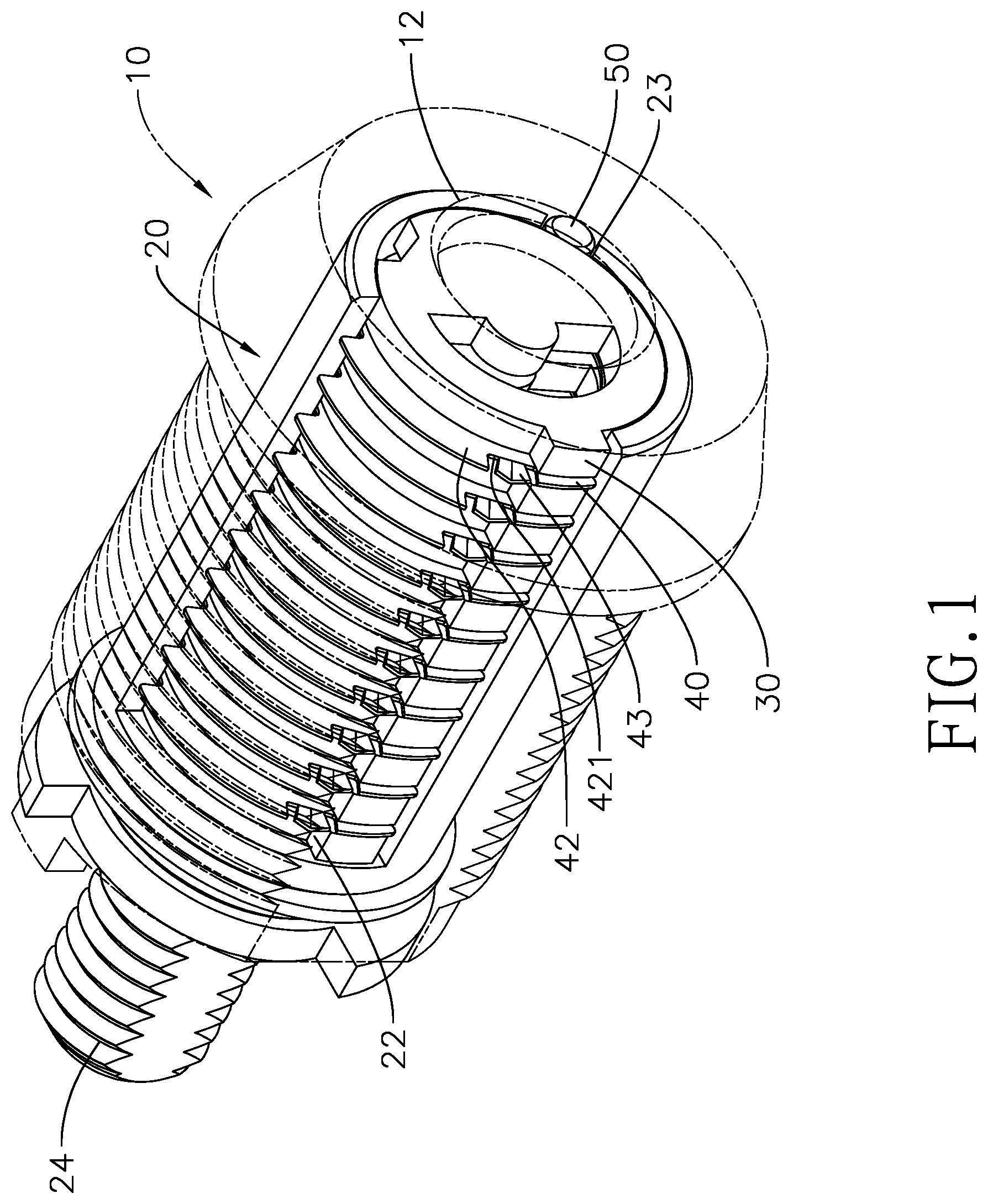 Patent US12320151 — Disc tumbler cylinder lock — Figure 1