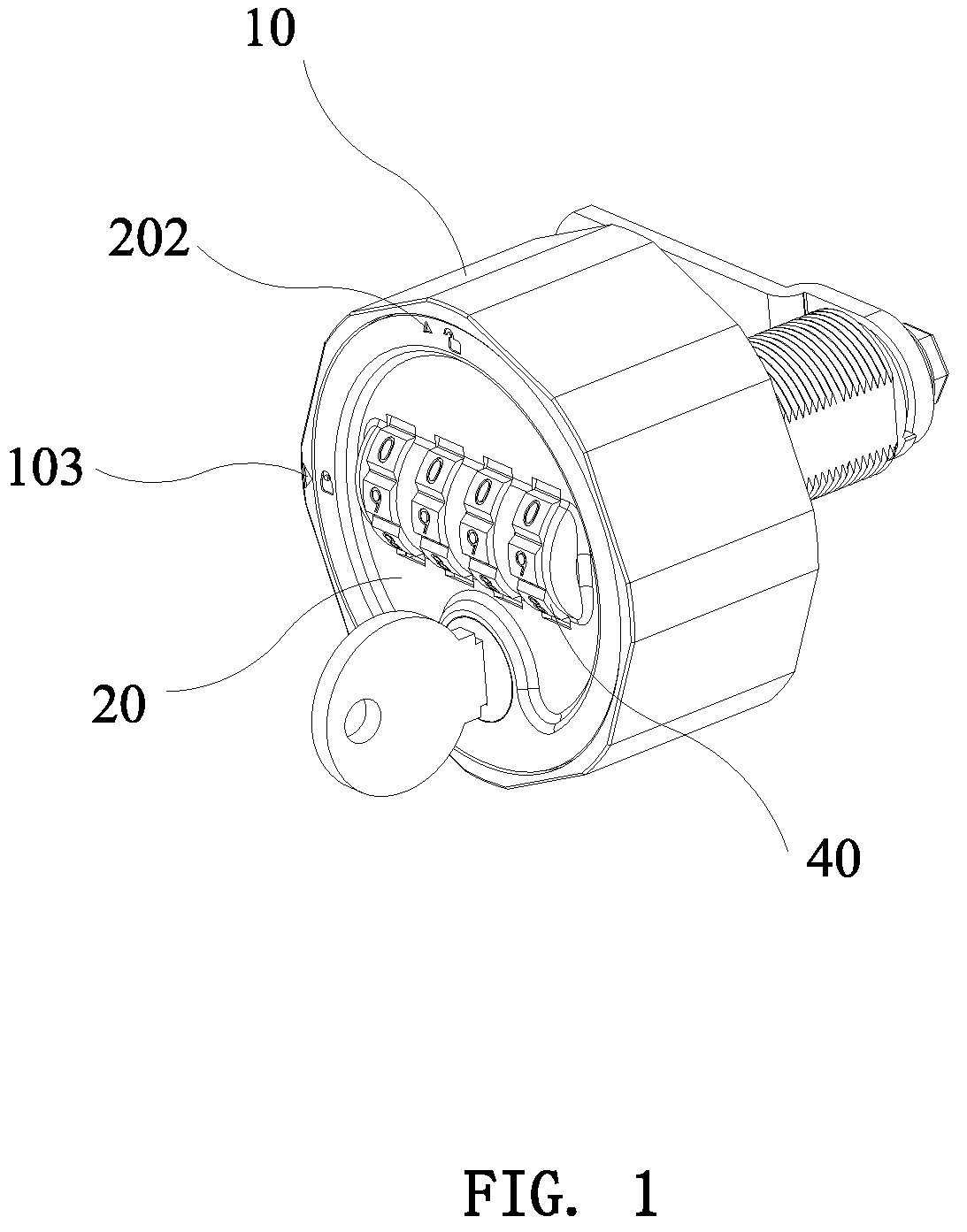 Patent US12320152 — Code wheel combination lock — Figure 1