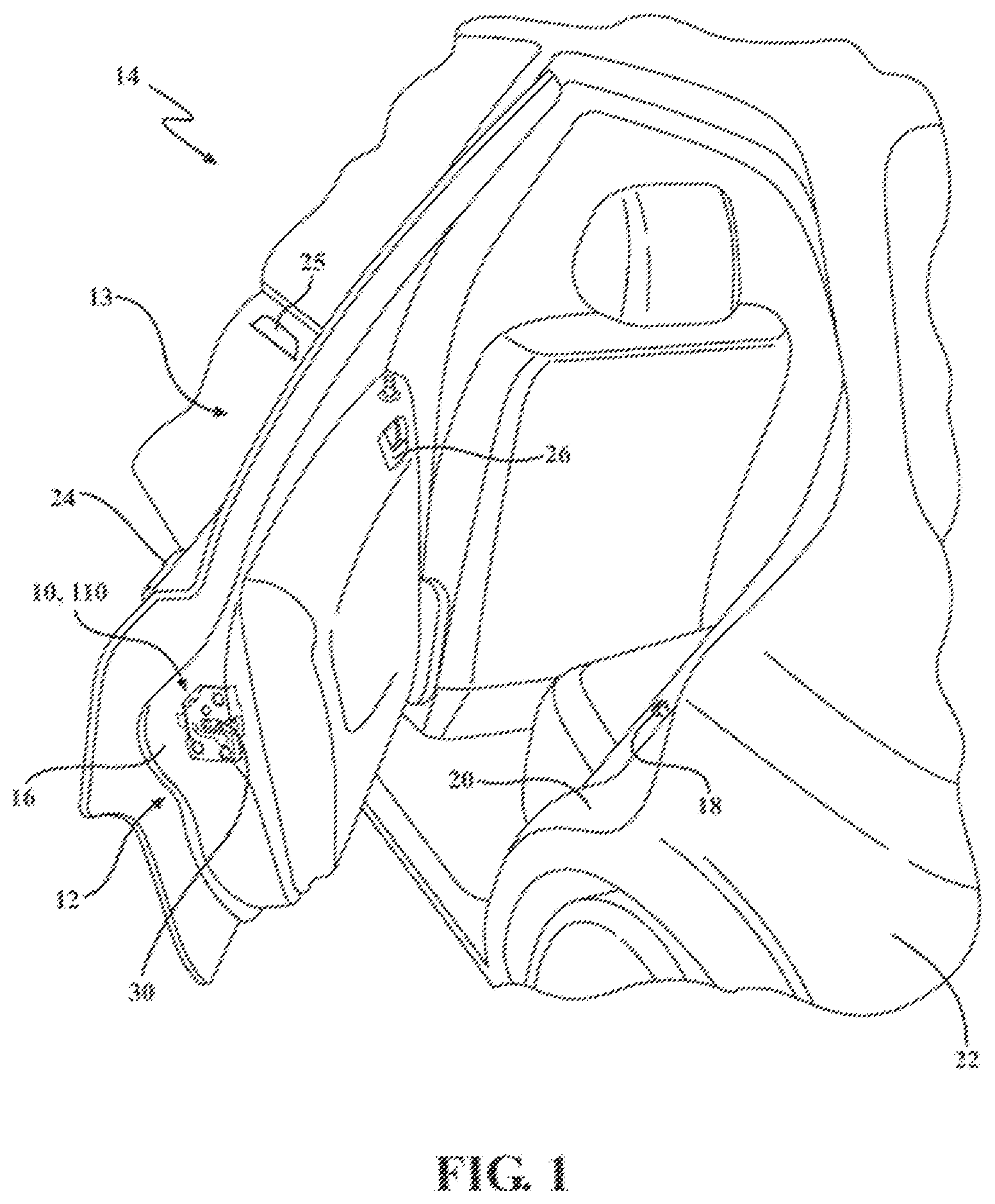 Patent US12320169 — Closure latch assembly with release cable arrangement having an anti-rattle mechanism — Figure 1