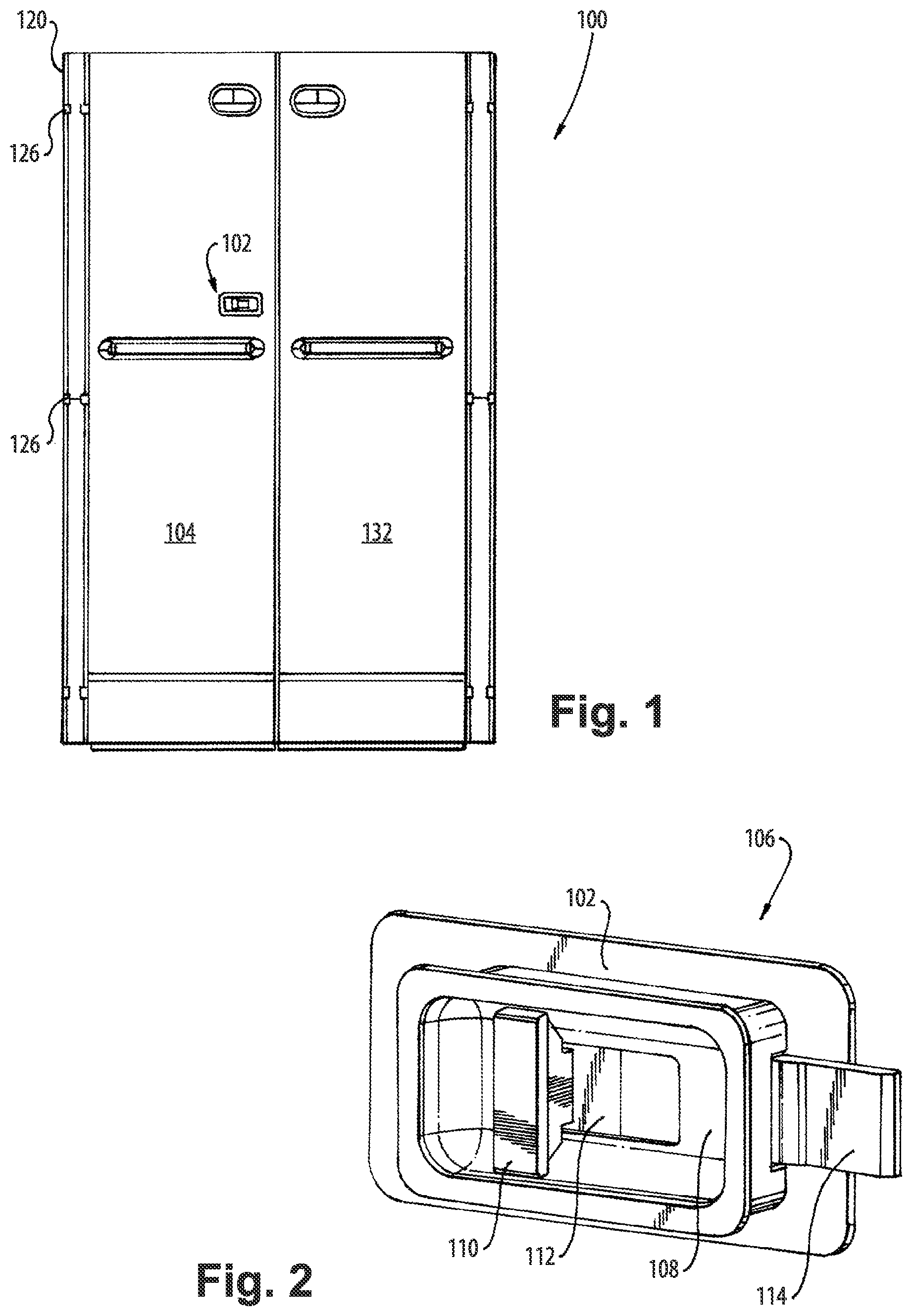 Patent US12320171 — Sliding latch for galley bay doors — Figure 1
