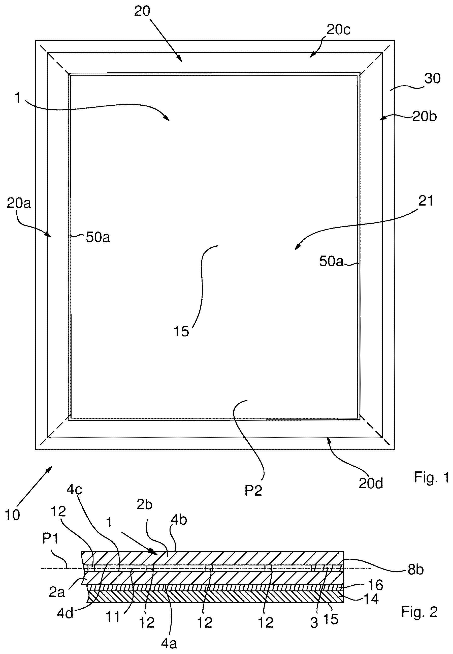 Patent US12320184 — Frame solution for laminated VIG unit — Figure 1