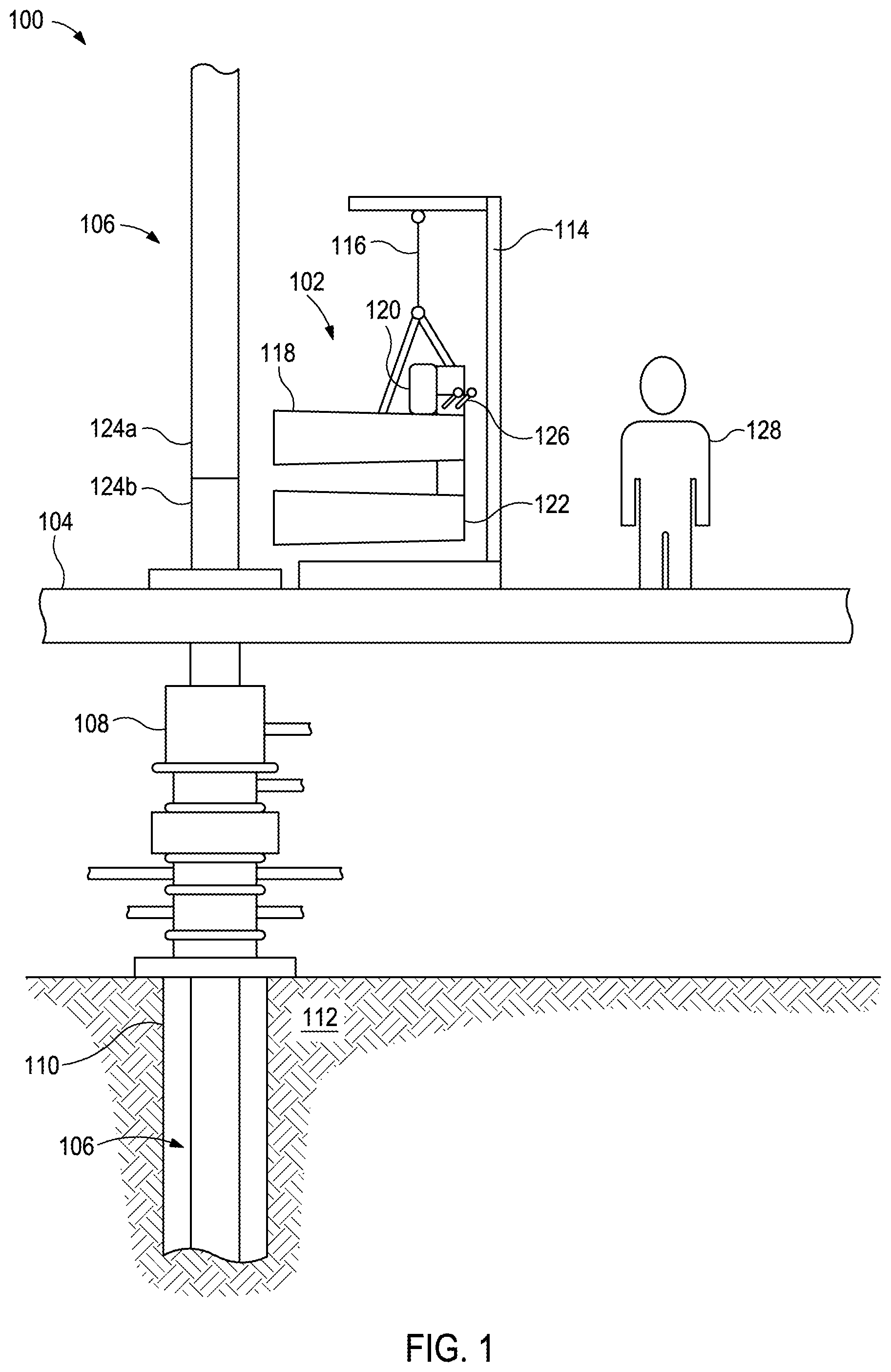 Patent US12320213 — Electronic limit barrier for hydraulic power tongs — Figure 1
