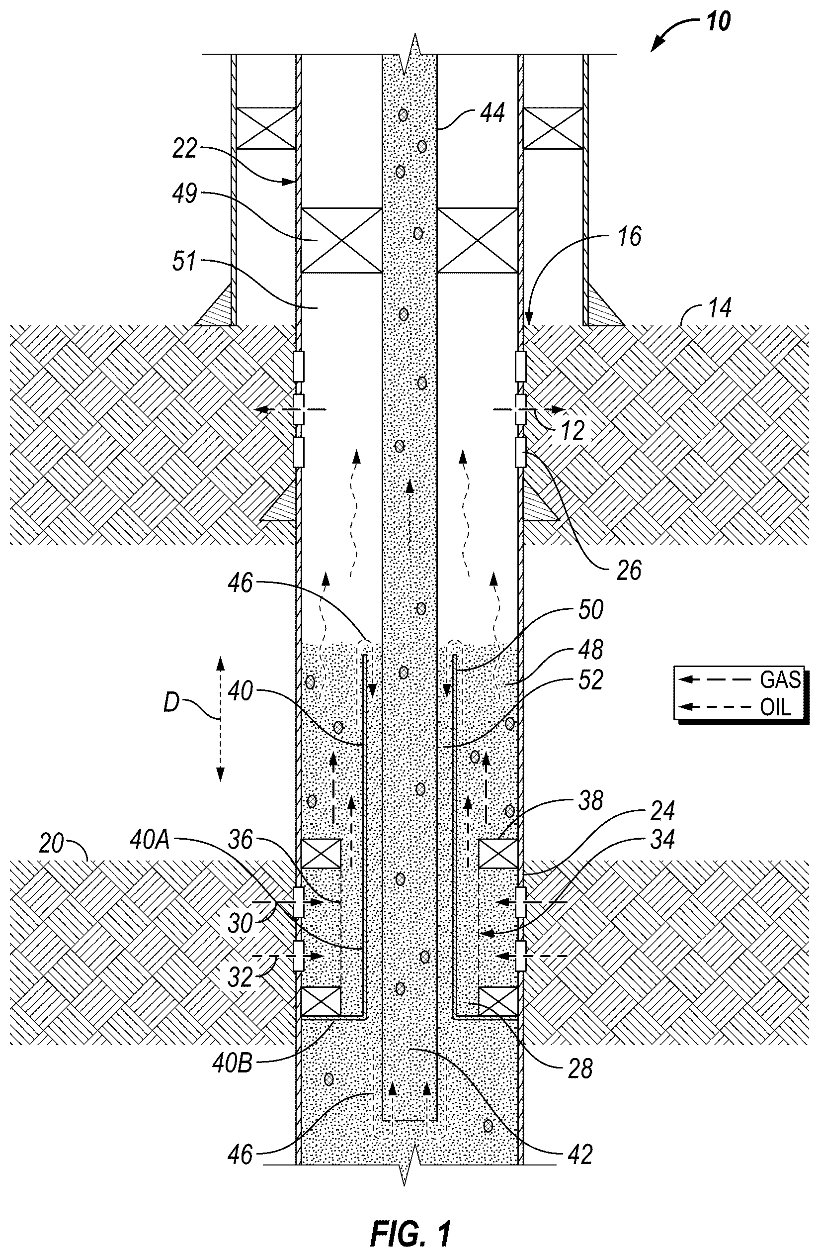Patent US12320245 — In-situ downhole separation for oil and gas reservoirs — Figure 1