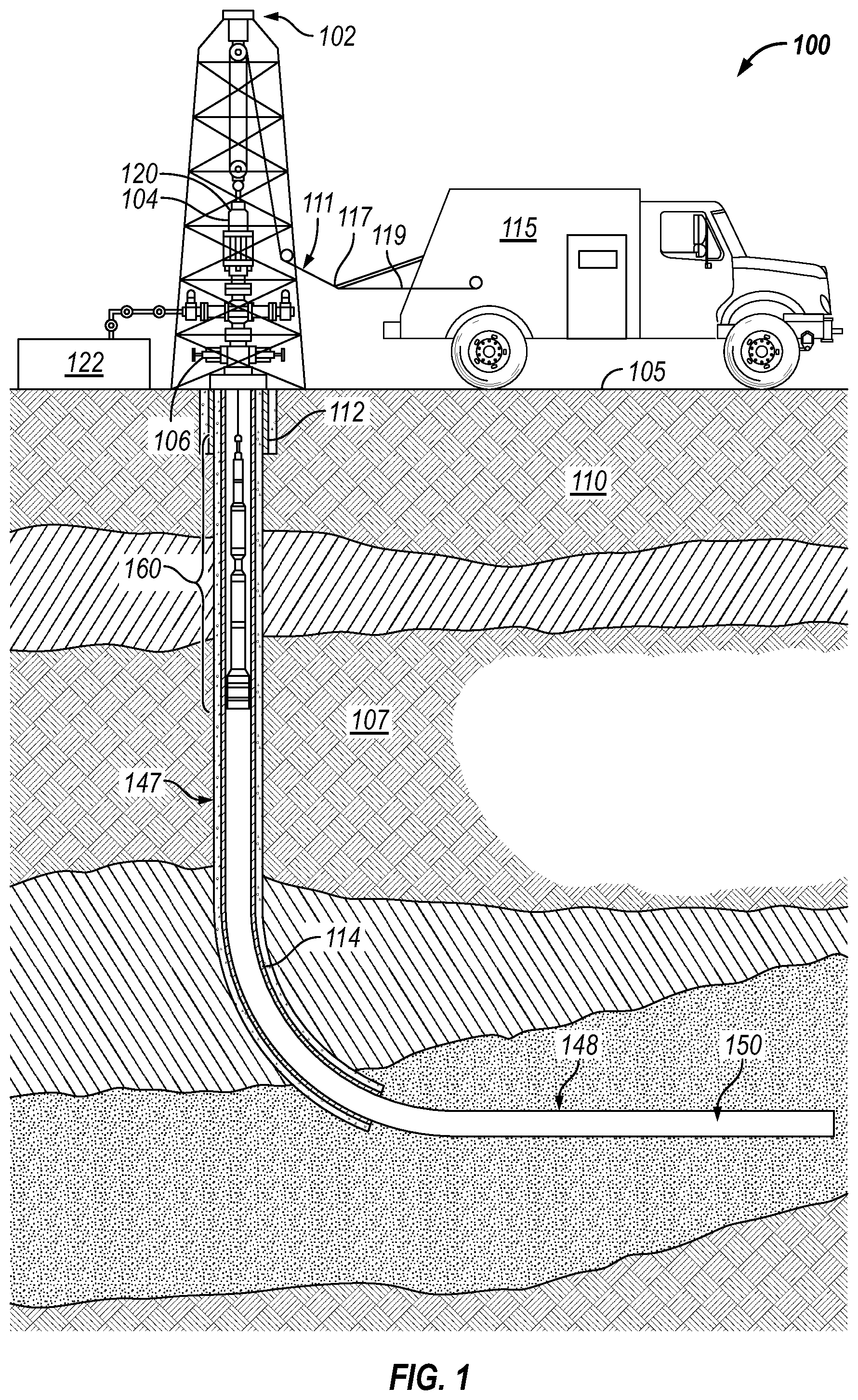 Patent US12320249 — Autonomous stop of pump-down operation — Figure 1