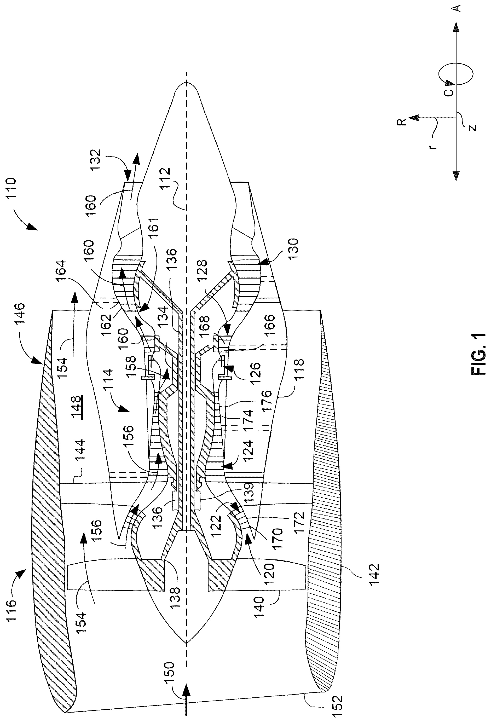 Patent US12320259 — Compact bleed valve assemblies — Figure 1