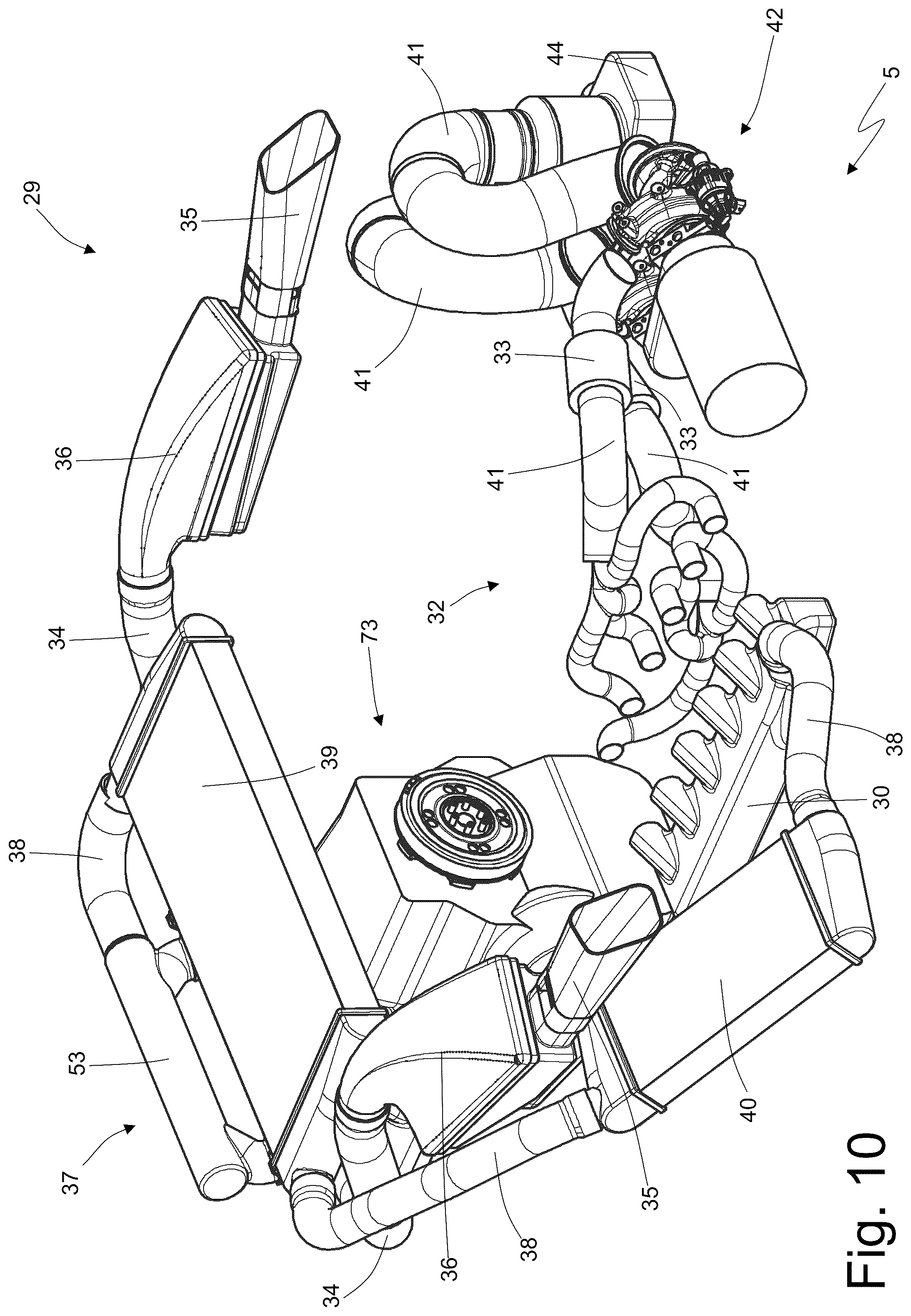 Patent US12320291 Figure 10 – Car provided with an internal combustion engine in which the pumps are operated by the camshafts