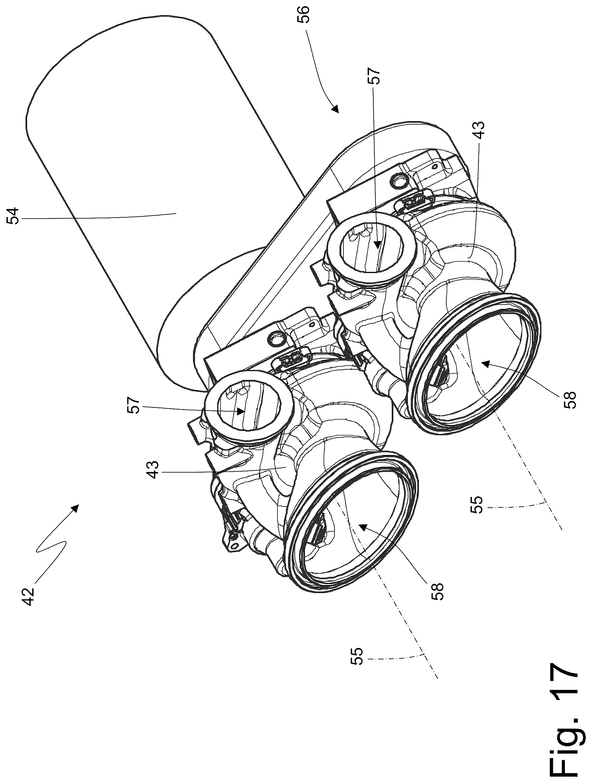 Patent US12320291 Figure 17 – Car provided with an internal combustion engine in which the pumps are operated by the camshafts