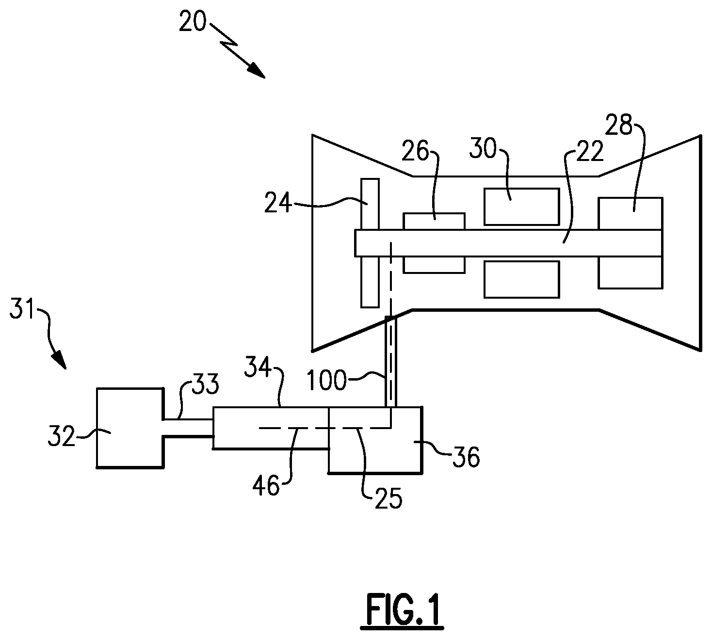 Patent US12320303 Figure 1 – Combined control valve and air turbine starter