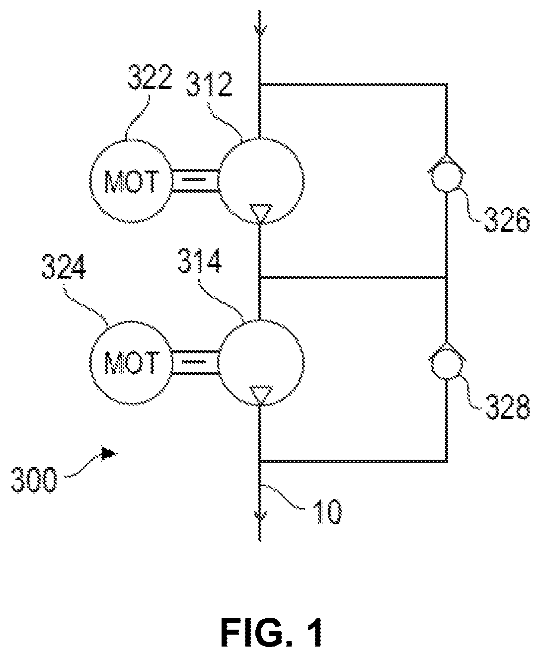 Patent US12320307 — System for pumping and metering a fluid for a turbine engine and method for controlling such a system — Figure 1