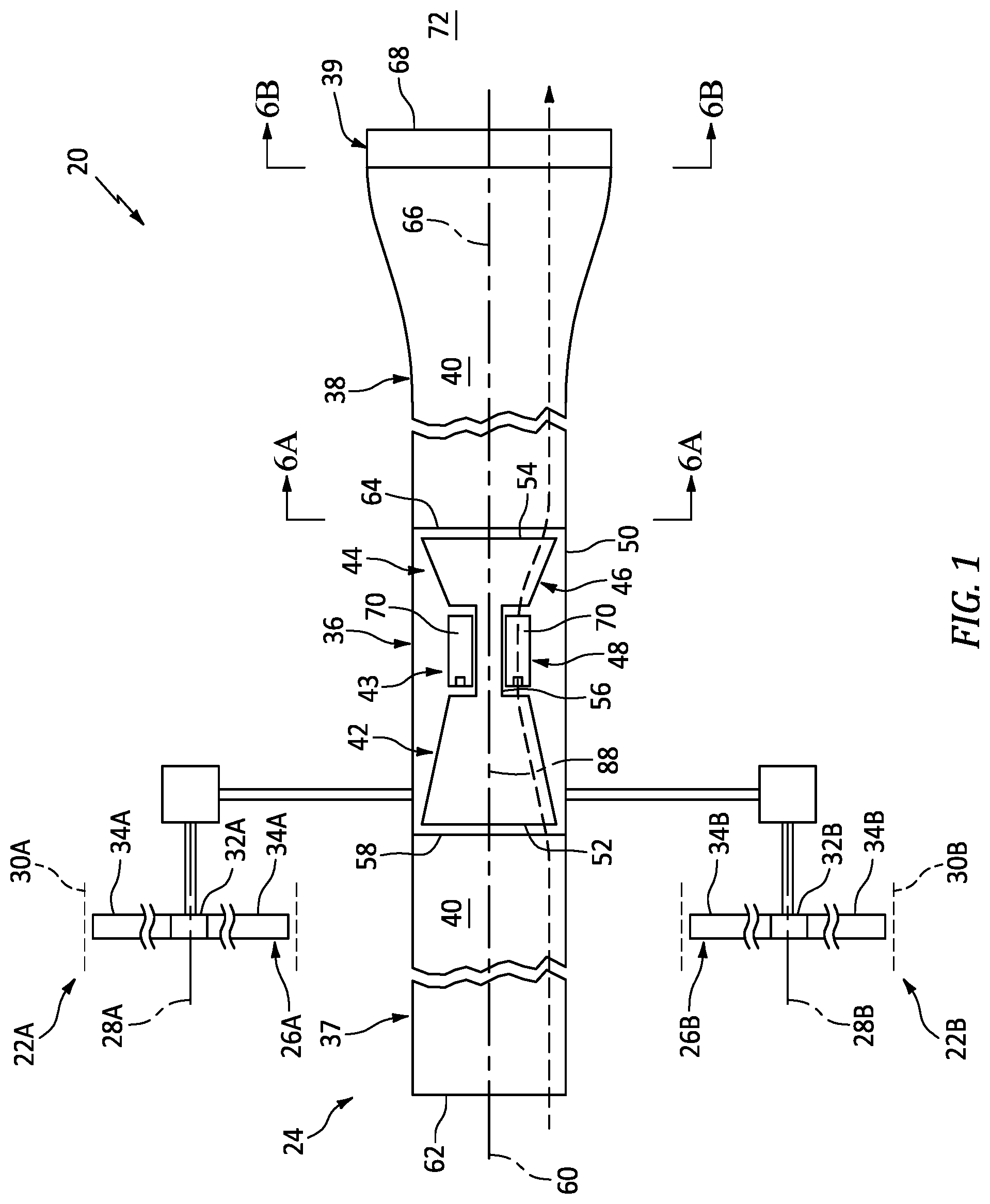 Patent US12320313 — Vectoring exhaust nozzle for an aircraft powerplant — Figure 1