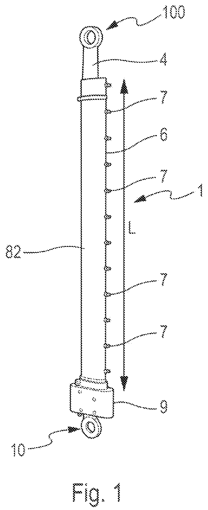 Patent US12320317 — Pressure measurement bar improving the monitoring of unsteady aerodynamic phenomena — Figure 1
