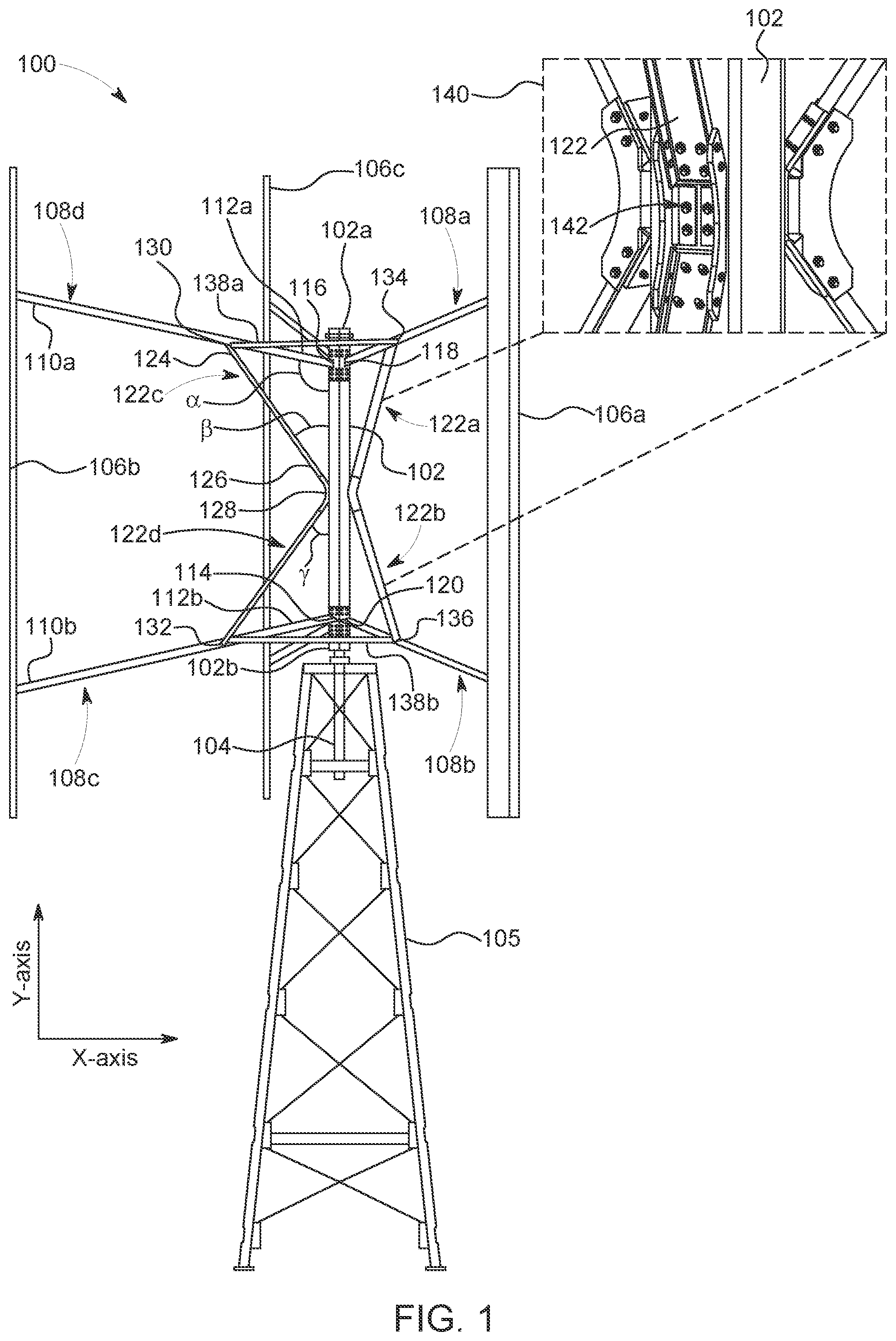 Patent US12320332 — Vertical axis wind turbine with variable thickness blade — Figure 1