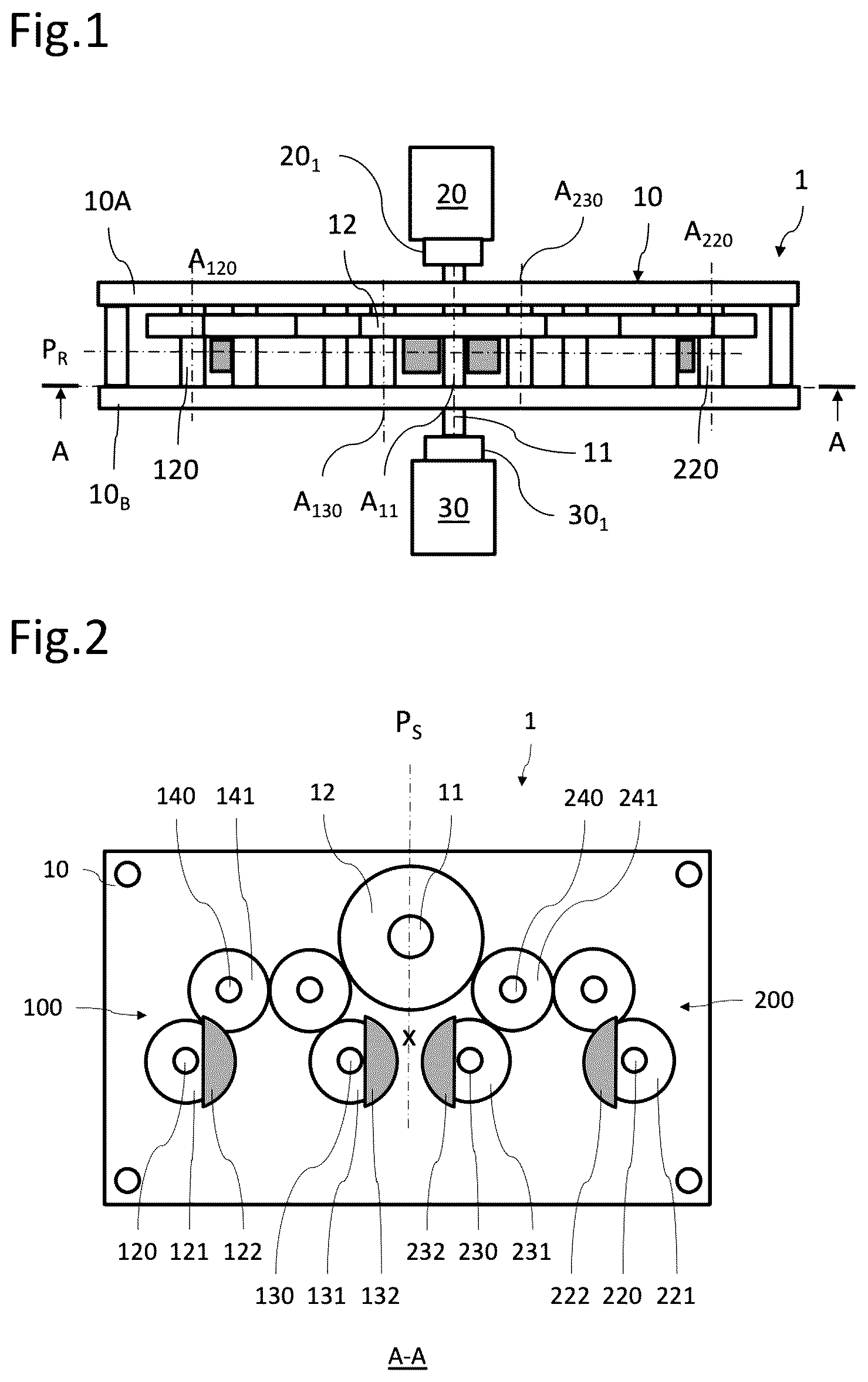 Patent US12320337 — Versatile system equipped with a pair of mechanisms with eccentric elements capable of moving in rotation — Figure 1
