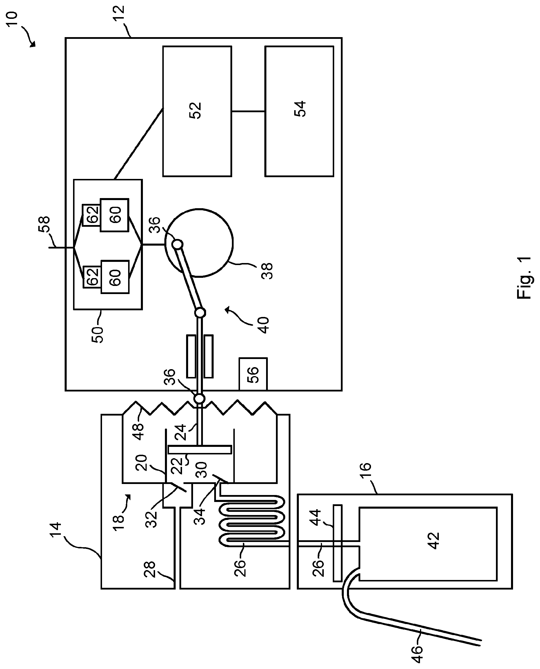 Patent US12320343 — Arrangements and methods for avoiding spreading of infectious agents and improving electric safety and suction performance of a medical aspirator — Figure 1