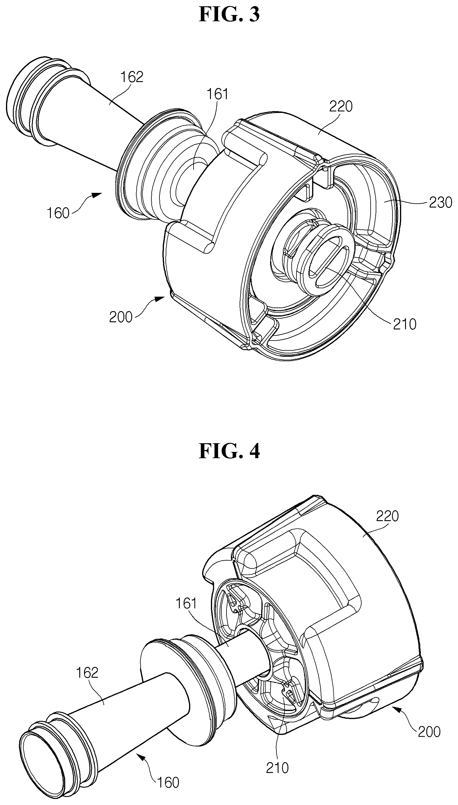 Patent US12320346 Figure 3 – Linear compressor intake muffler arrangement with communication hole