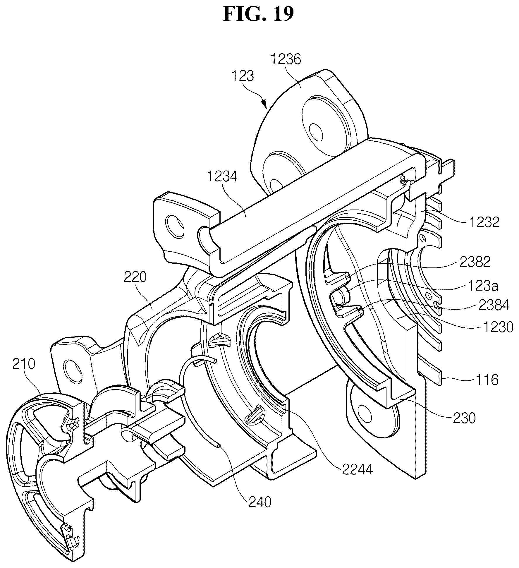 Patent US12320346 Figure 14 – Linear compressor intake muffler arrangement with communication hole