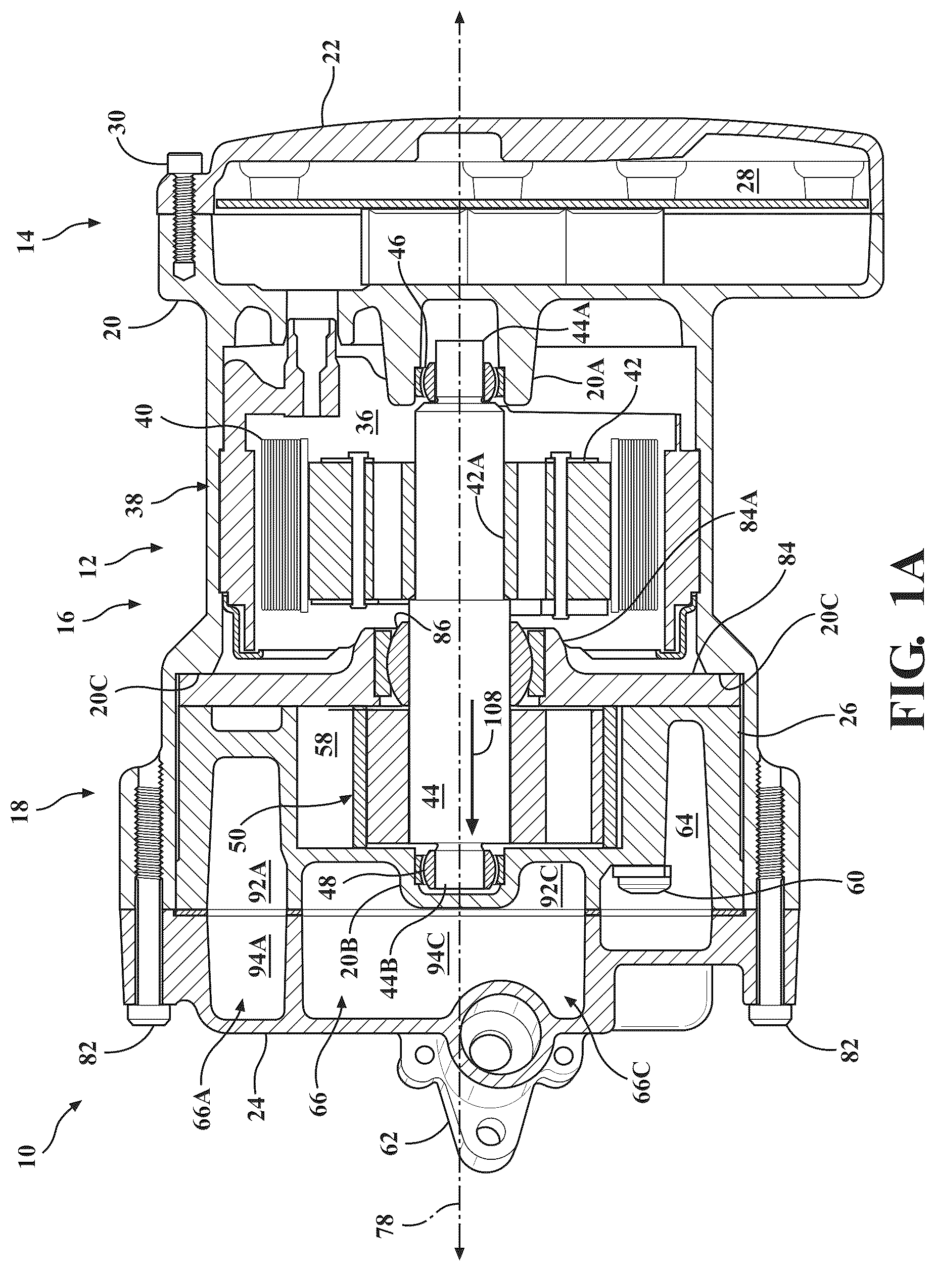 Patent US12320354 — Compression device having integrated discharge chamber(s) and compressor with compression device having integrated discharge chamber(s) — Figure 1
