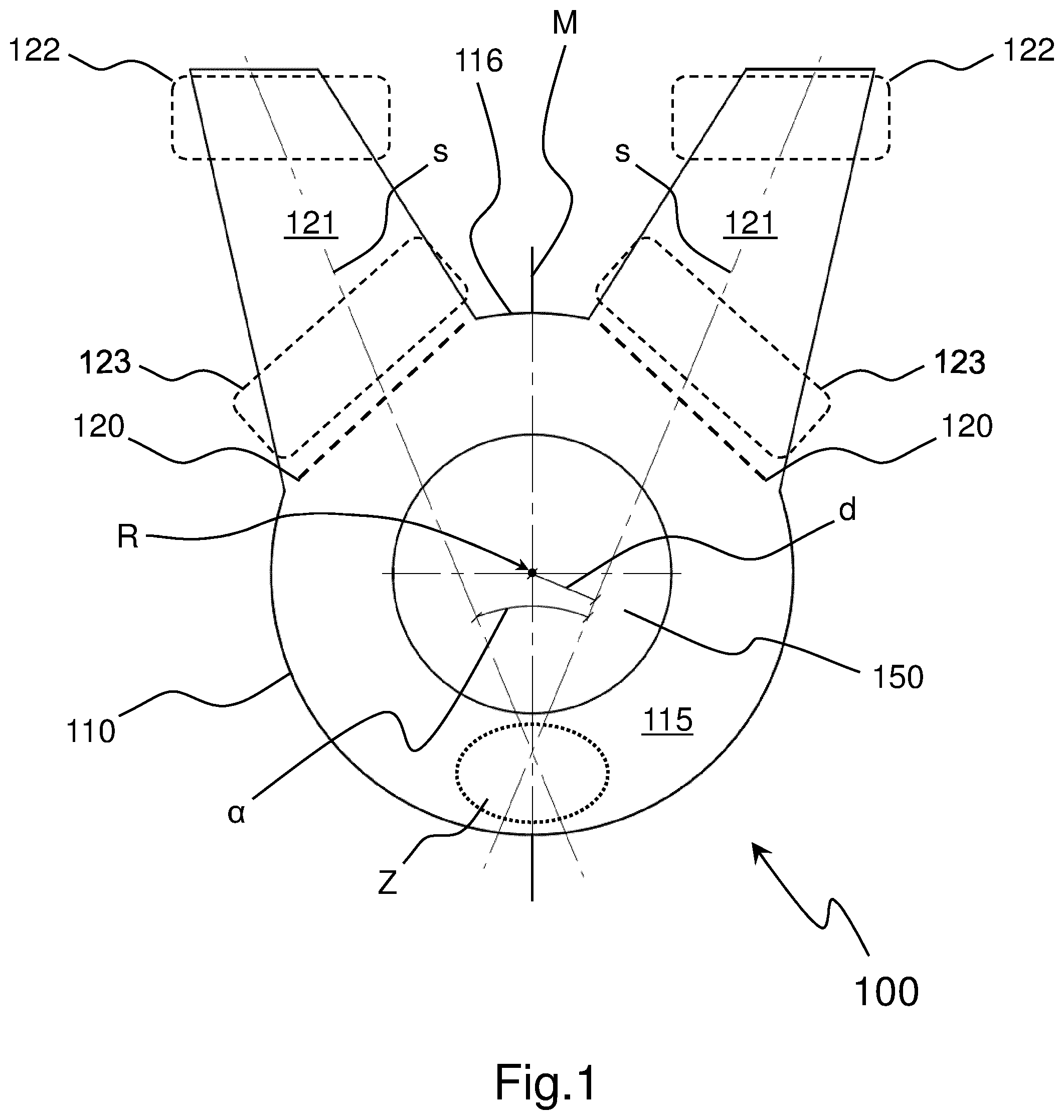 Patent US12320366 — Centrifugal compressor and method of operating the centrifugal compressor to produce a uniform inlet flow of process gas — Figure 1
