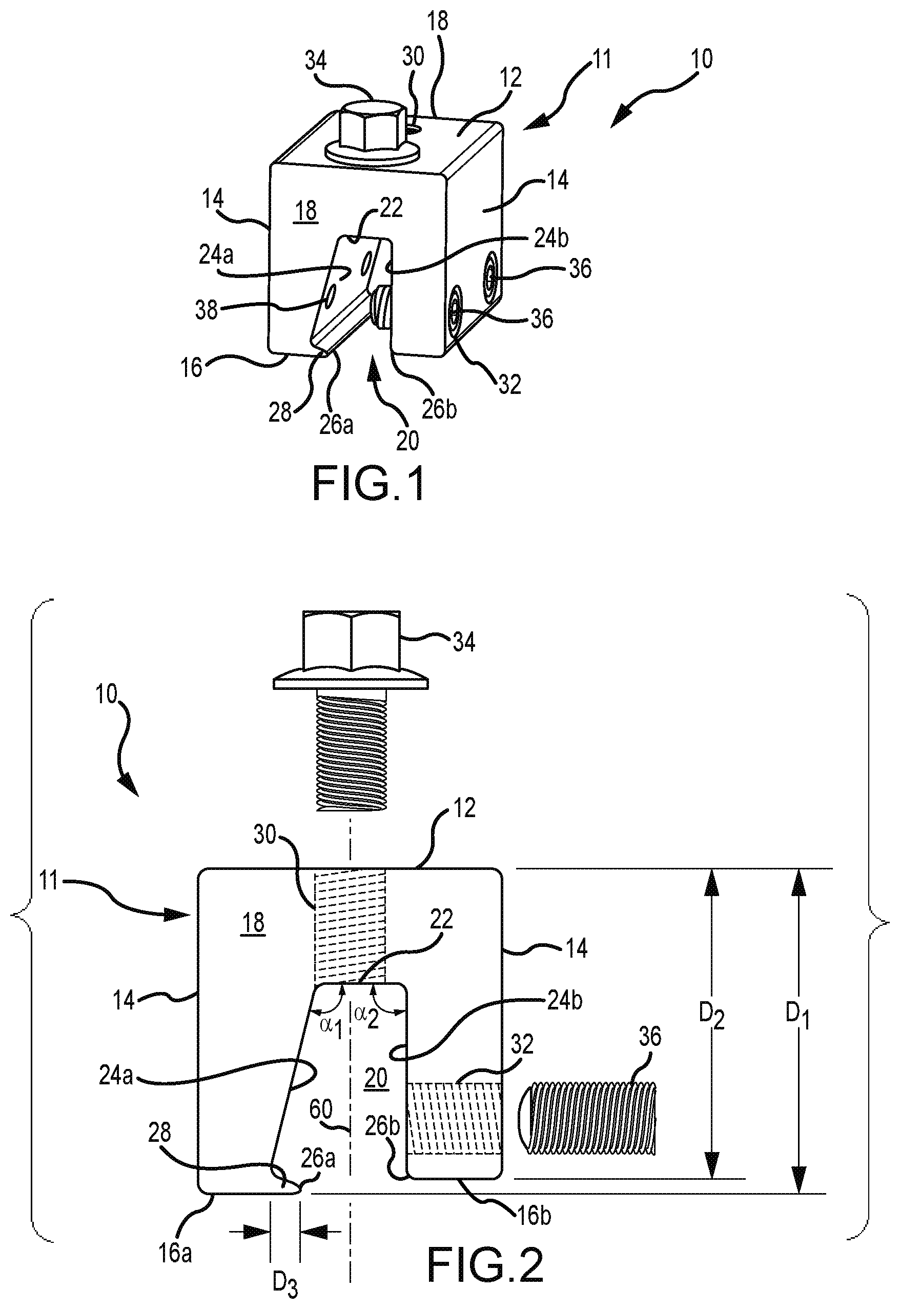 Patent US12320375 Figure 1 – Mounting device for nail strip panels