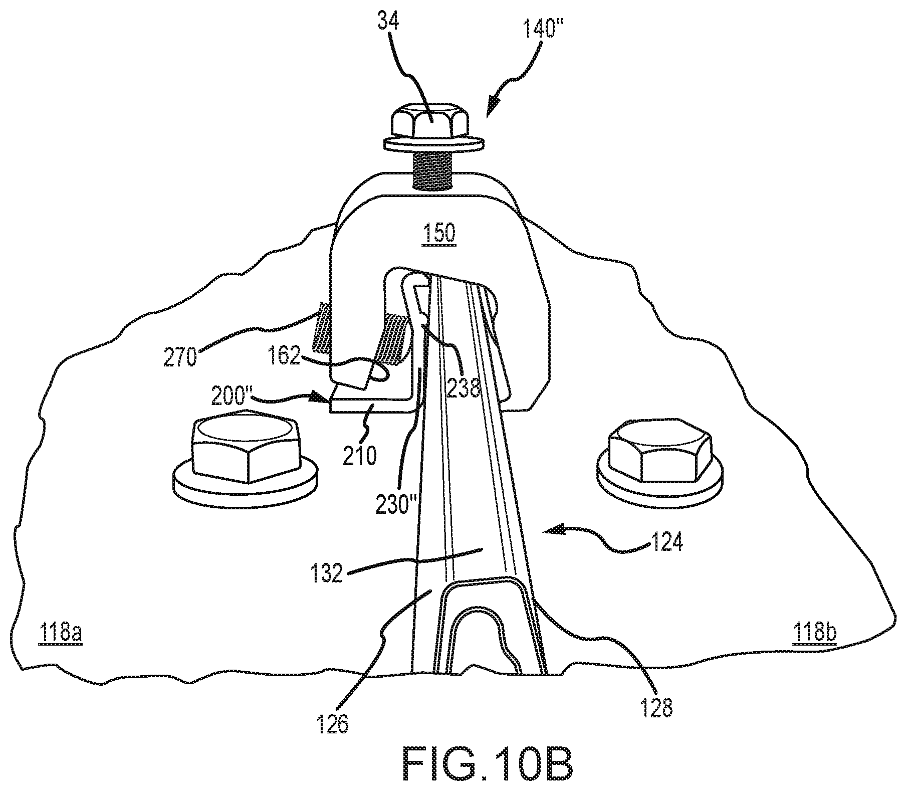 Patent US12320375 Figure 14 – Mounting device for nail strip panels