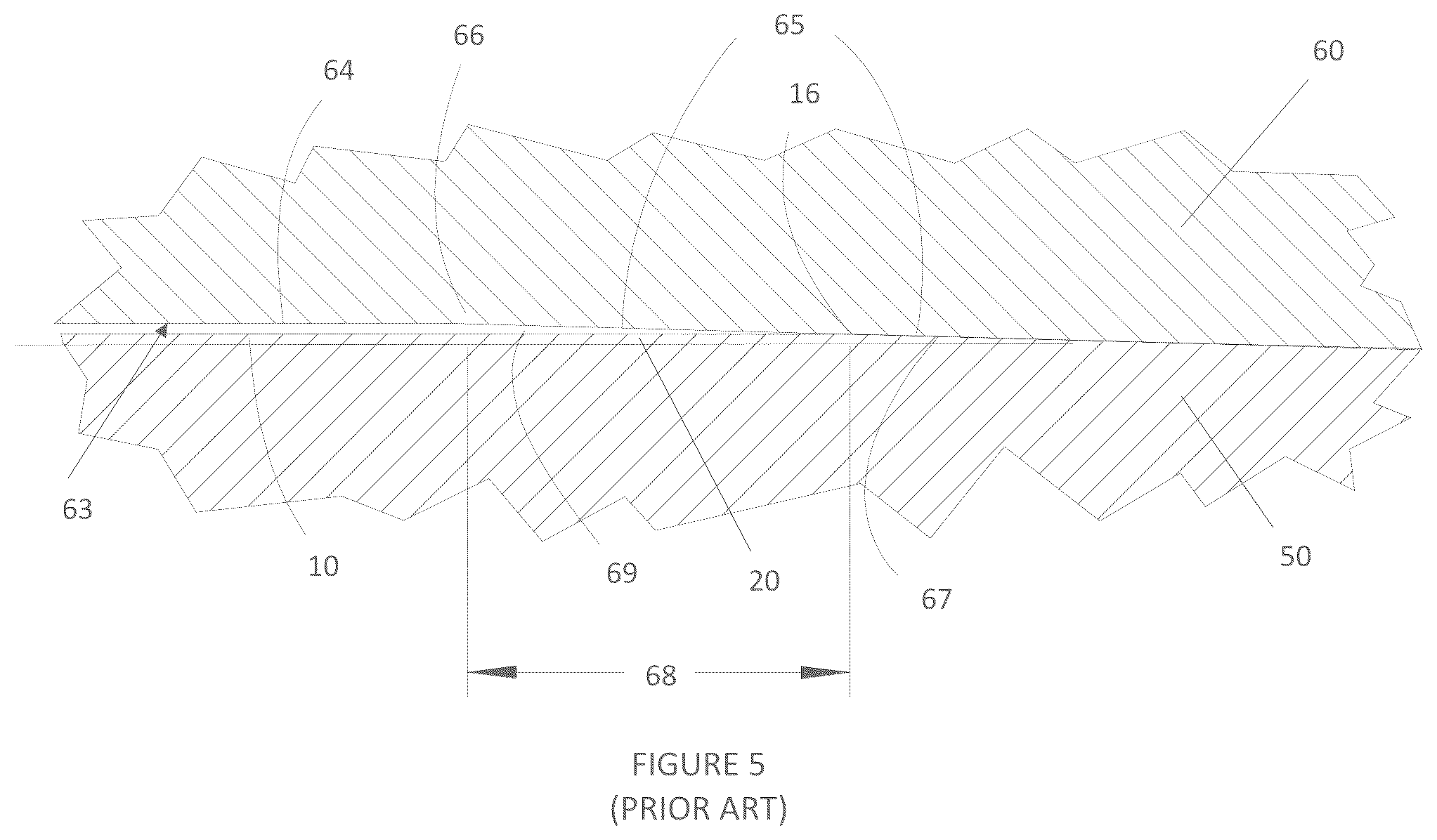 Patent US12320378 Figure 3 – Shortened fastener with locally controlled thread height