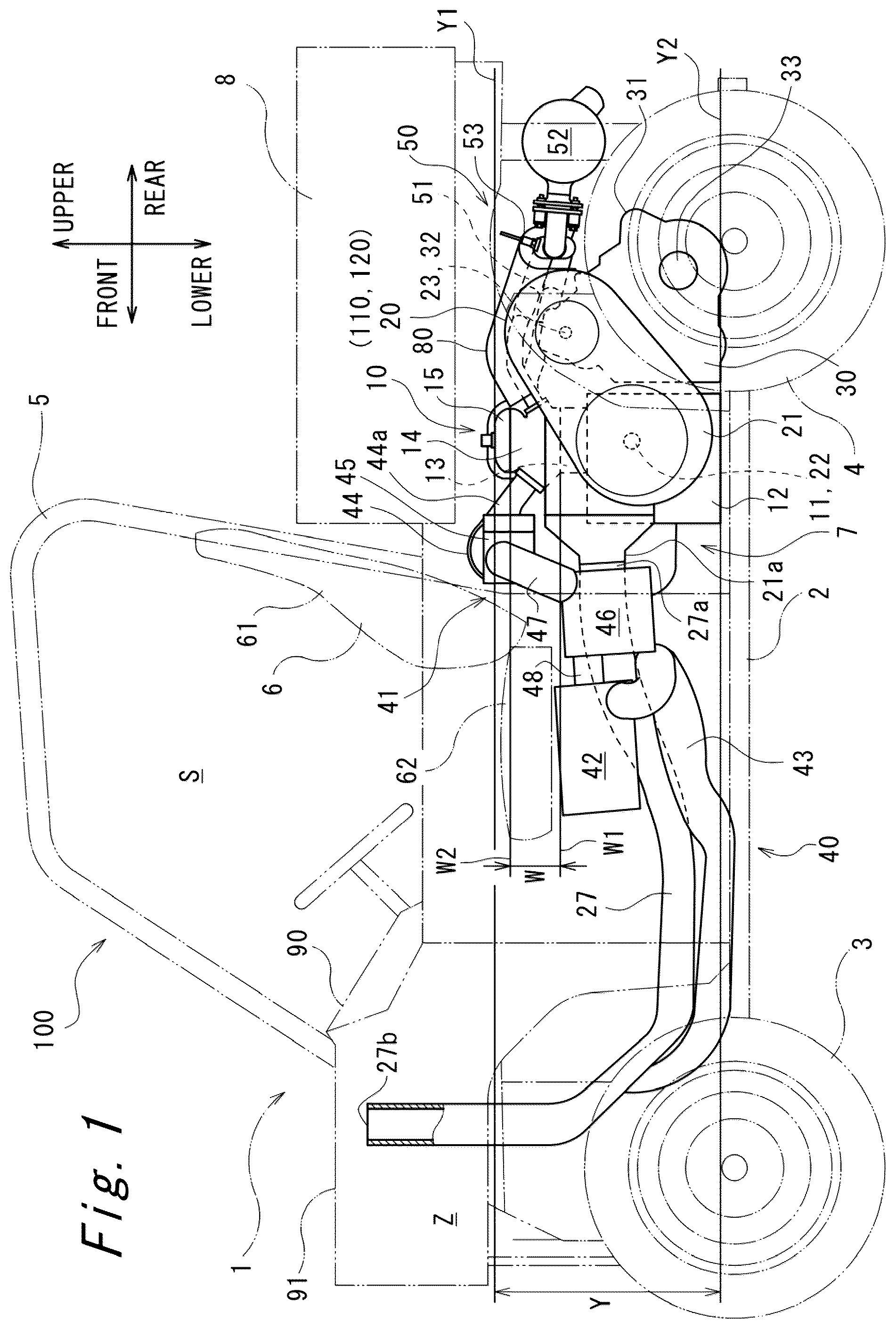 Patent US12320416 — Utility vehicle — Figure 1