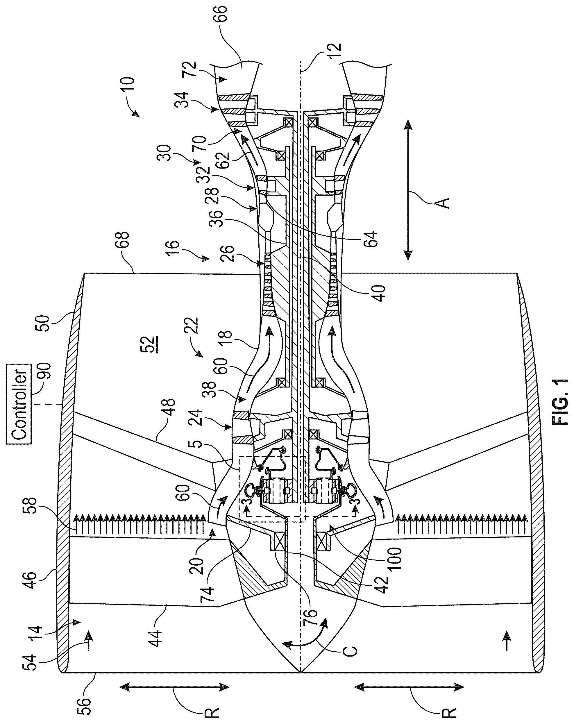 Patent US12320418 — Gearbox assembly with lubricant extraction volume ratio — Figure 1