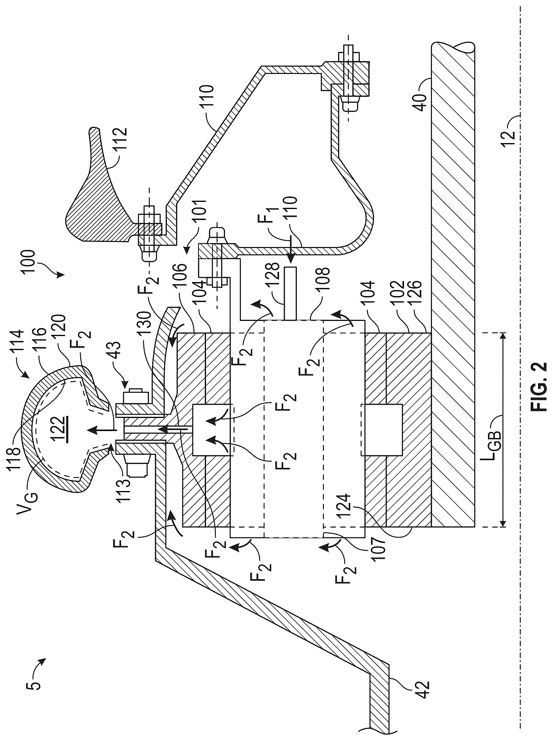 Patent US12320418 Figure 2 – Gearbox assembly with lubricant extraction volume ratio