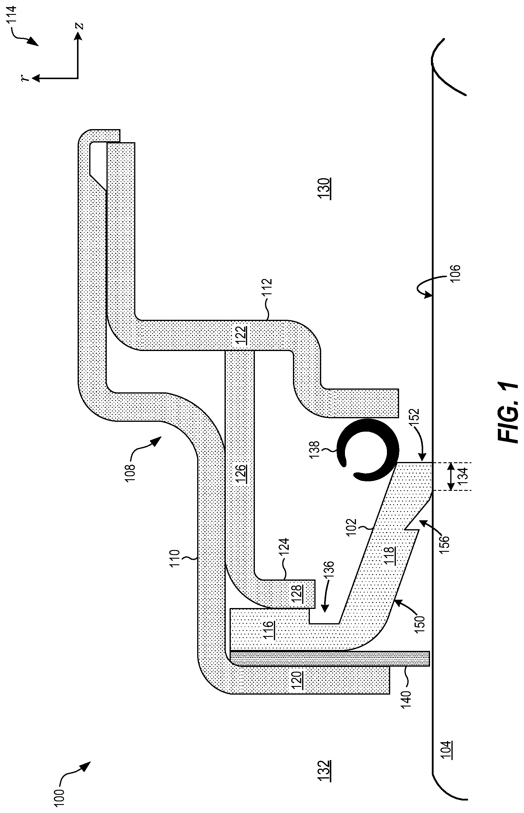 Patent US12320427 — Hydrodynamic sealing element for a radial shaft seal — Figure 1