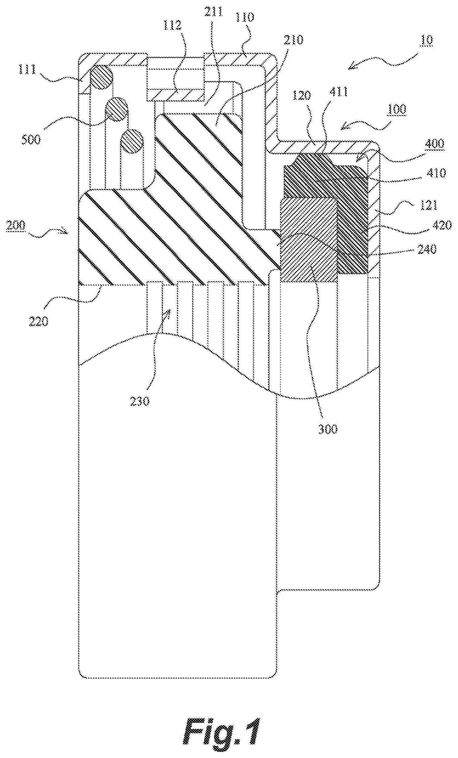 Patent US12320428 — Sealing device — Figure 1