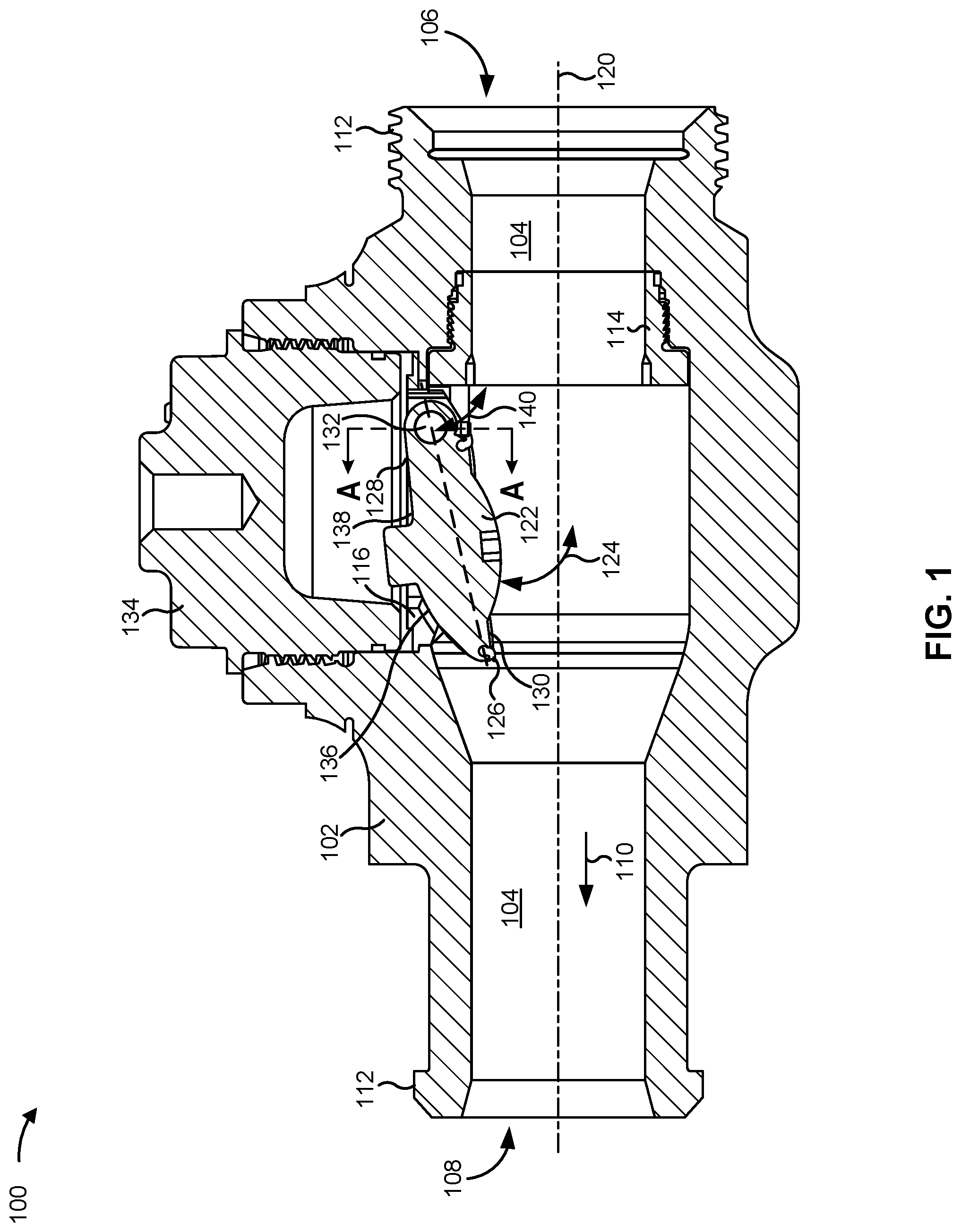 Patent US12320434 — Stabilized check valve — Figure 1