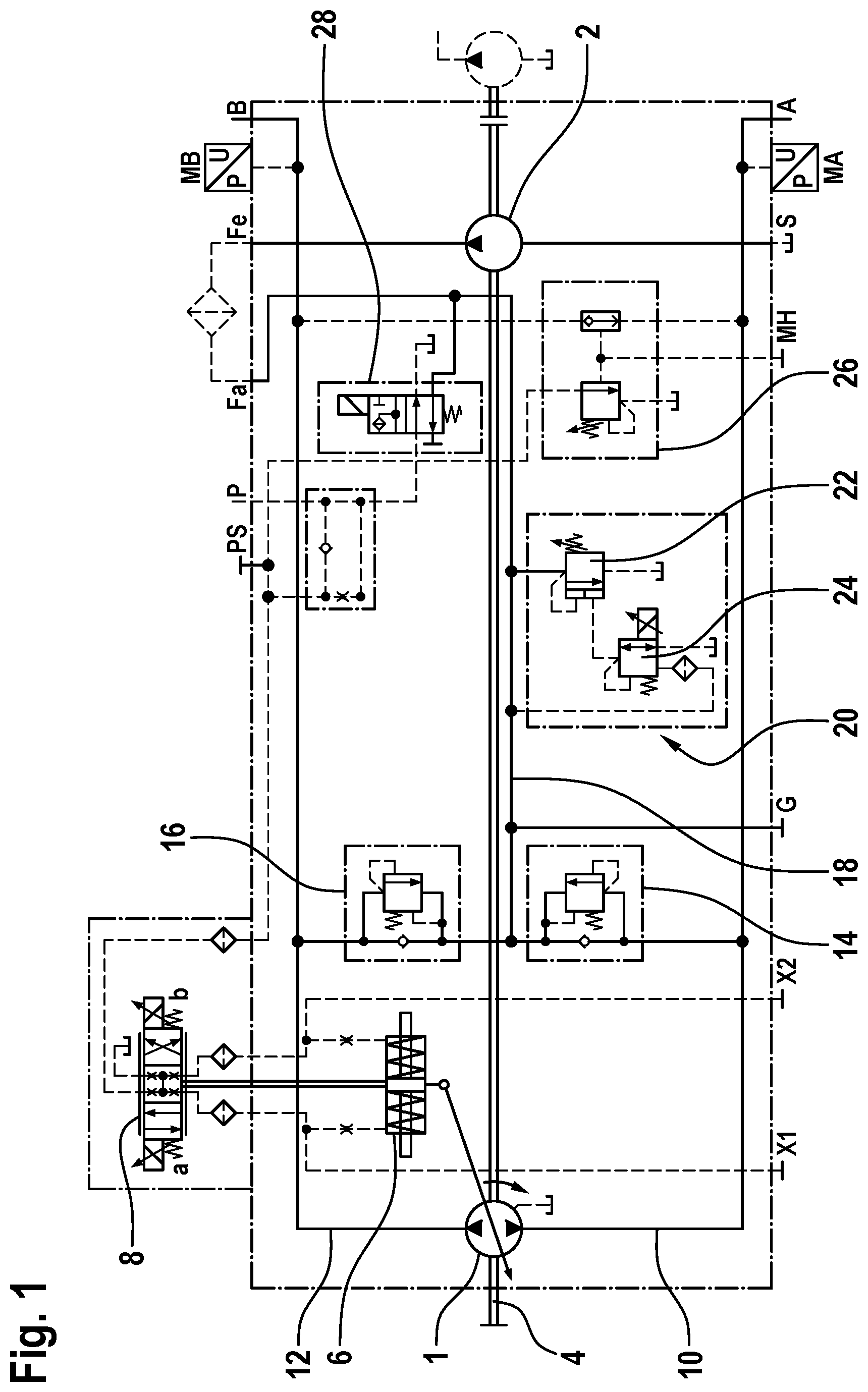 Patent US12320437 — Pressure relief valve assembly, modular pressure relief valve assembly, and hydraulic control assembly having such a pressure relief valve assembly — Figure 1
