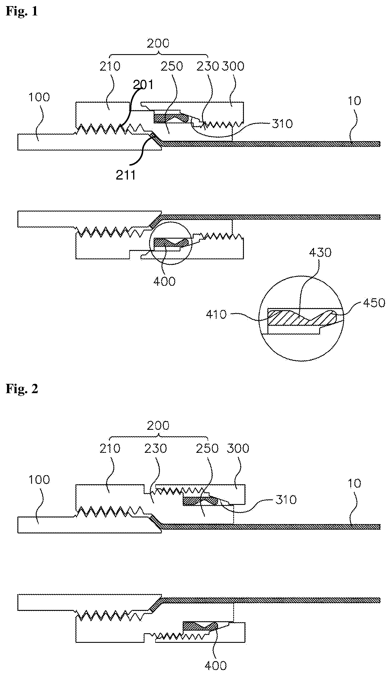 Patent US12320450 — Pipe fitting apparatus providing easy locking with appropriate torque — Figure 1